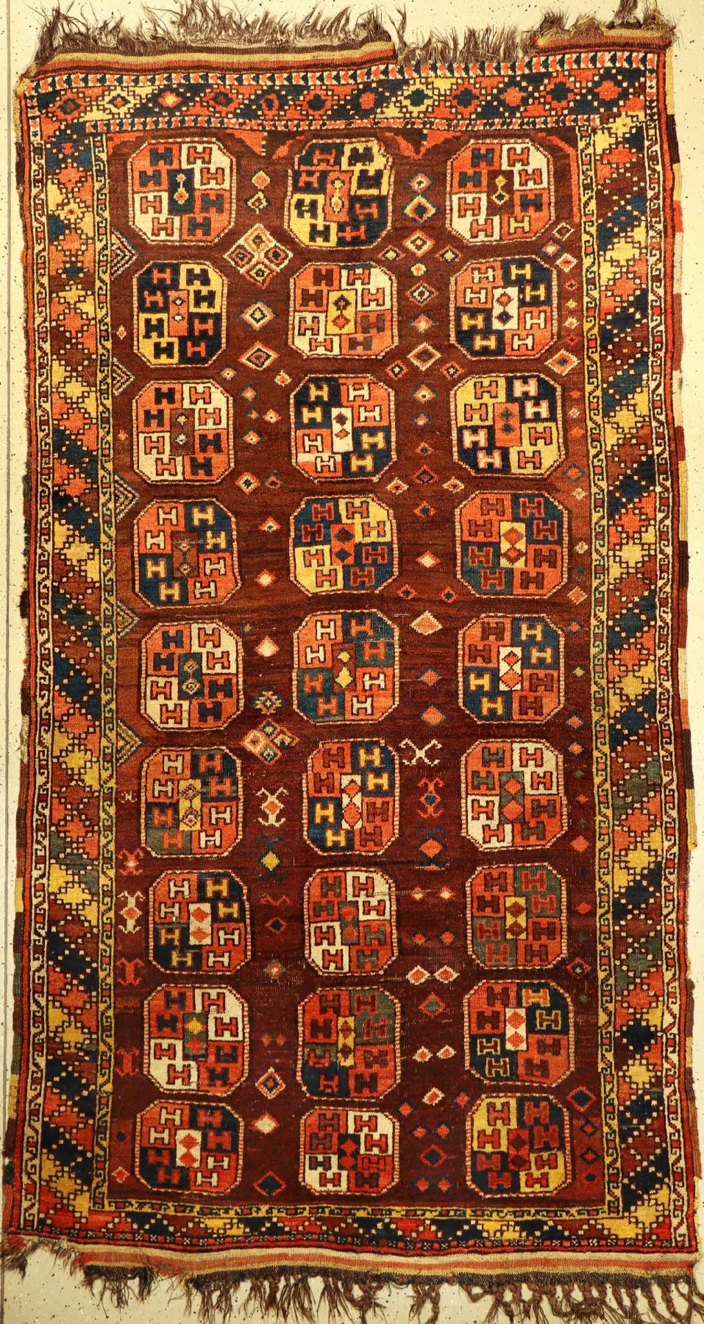 Kirgisischer "Hauptteppich" antik, Kirgisistan Amu-Darja Region, Ende 19.Jhd., Wolle geknüpft auf
