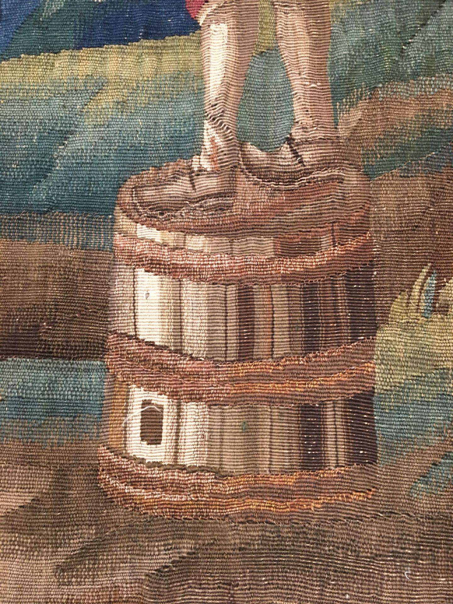 Flämische "Tapisserie" antik, Flandern, um 1700, Wolle mit Seide. Dekorative Tapisserie aus den - Bild 8 aus 10
