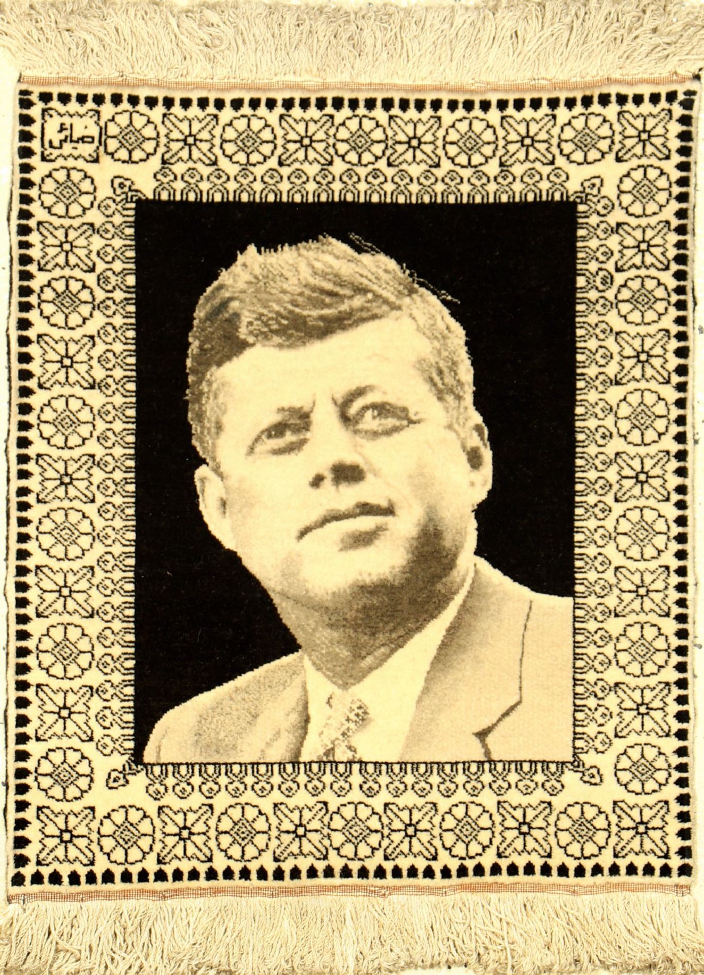 Feiner Täbriz "Ziai" alt (John F.Kennedy) "Signiert", Nordwestpersien, um 1960, Korkwolle geknüpft
