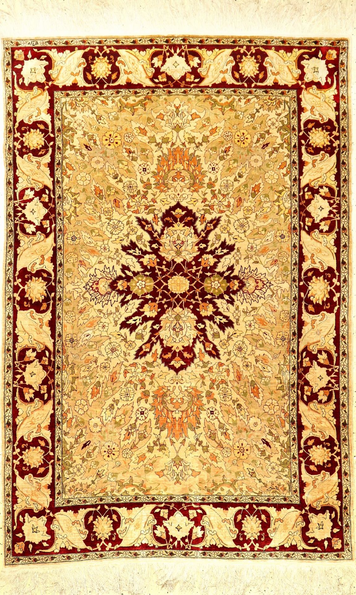 Feiner Seiden Hereke alt "Signiert" (Safavid Polonaise Design), Türkei, um 1950/1960, reine