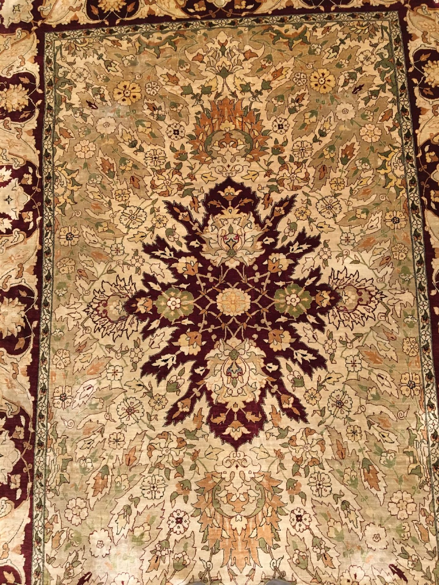 Feiner Seiden Hereke alt "Signiert" (Safavid Polonaise Design), Türkei, um 1950/1960, reine - Bild 4 aus 10