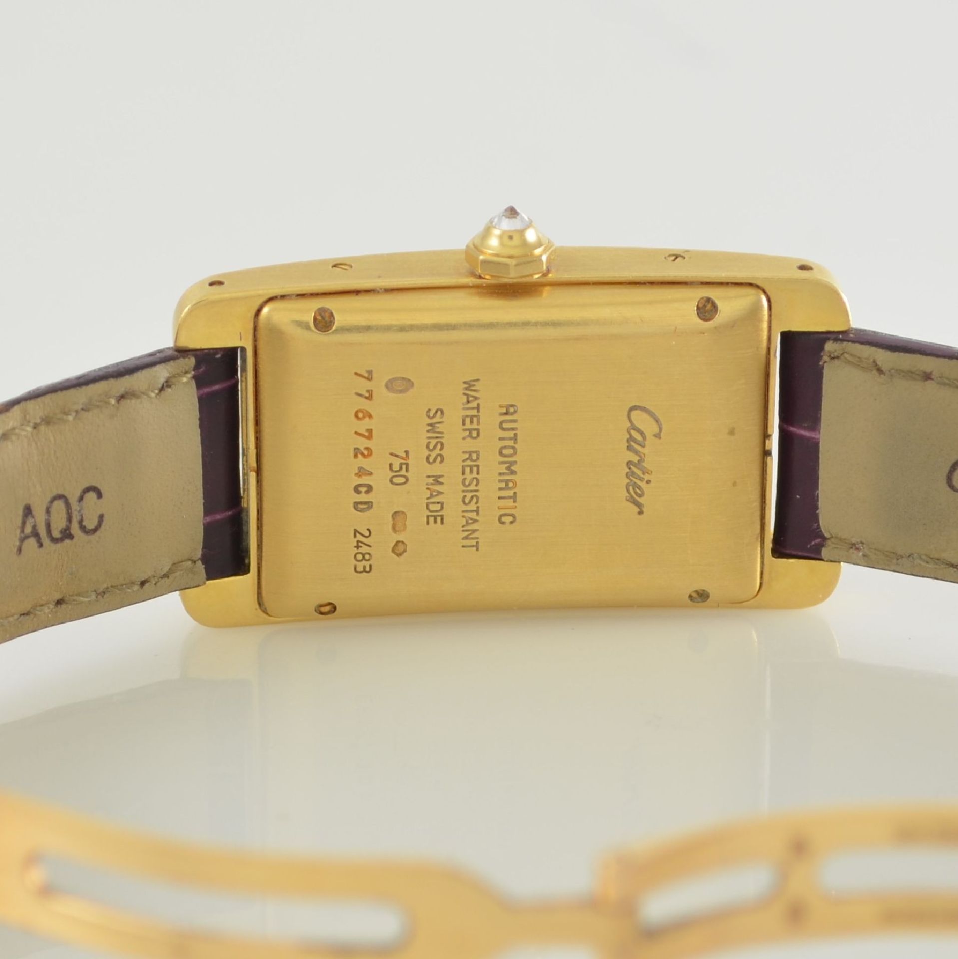 CARTIER Damenarmbanduhr Tank Americaine in GG 750/000 mit original Brillantbesatz, Automatik, Ref. - Bild 7 aus 8