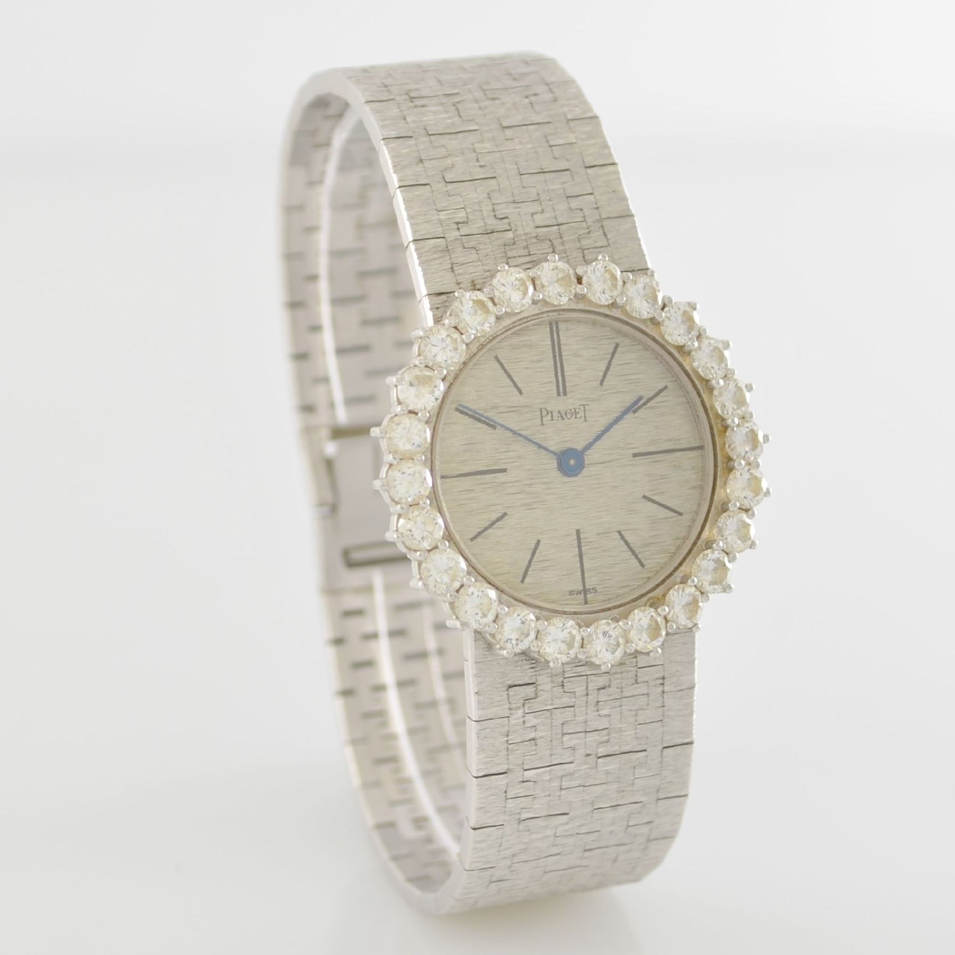 PIAGET feine Armbanduhr in WG 750/000 an Milanaiseband & Diamantlünette, Handaufzug, Schweiz - Bild 5 aus 6