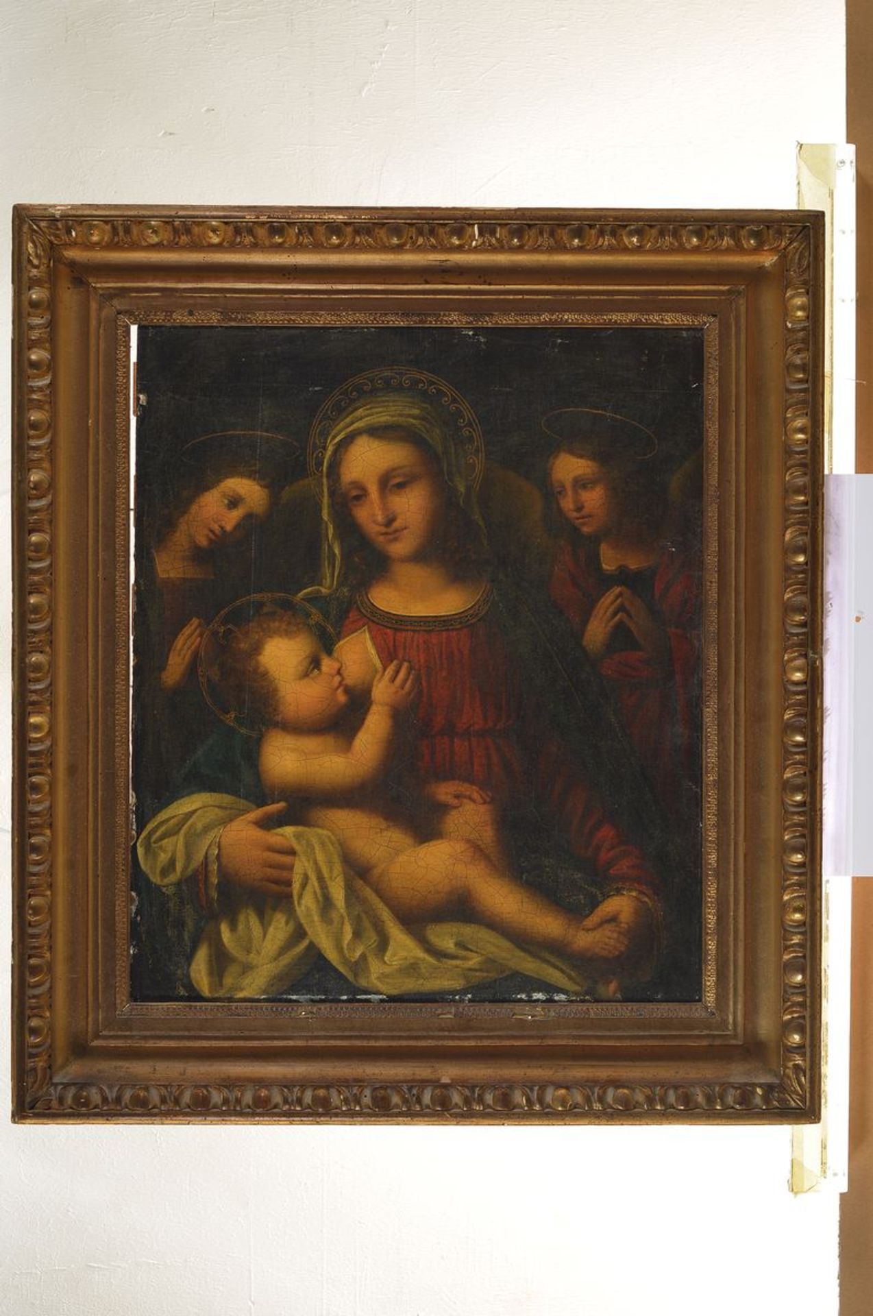 Unbekannter Künstler, Italien, um 1660-80, nach dem Vorbild der Renaissance, Madonna Lactans, im - Bild 2 aus 2