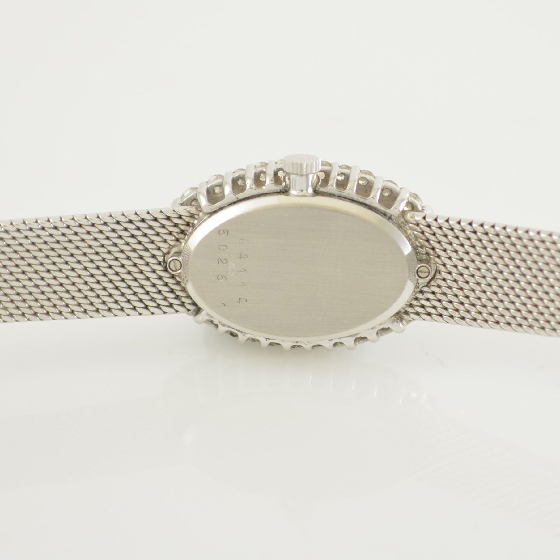 CHOPARD Damenarmbanduhr in WG 750/000 mit Diamantlünette, Schweiz um 1975, Handaufzug, Ref. 5026 - Bild 7 aus 8