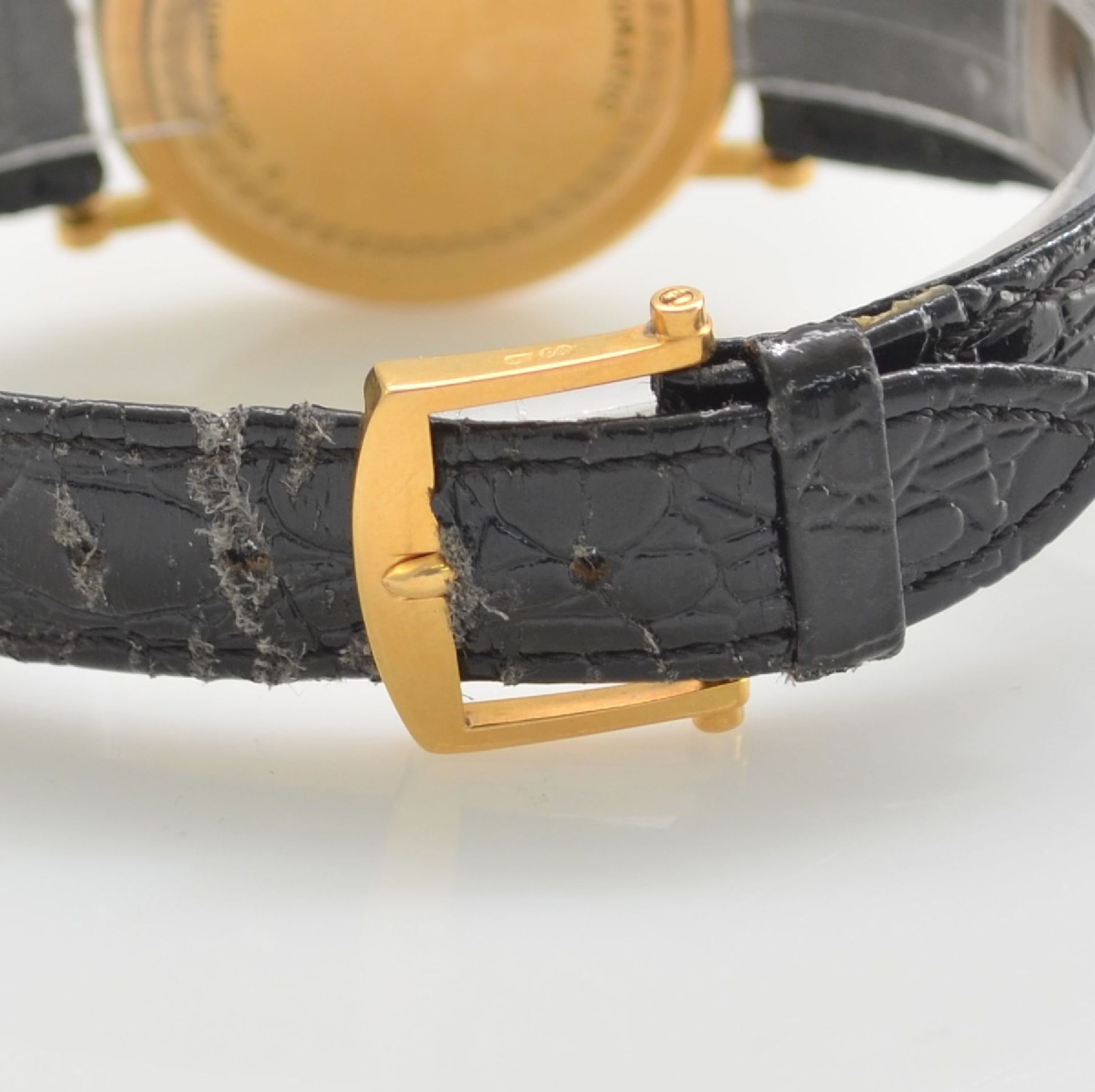 BREGUET Classique Armbanduhr in GG 750/000 No. 3126, Schweiz um 1990, 3-teil. Geh. inkl. Lederband - Bild 5 aus 6