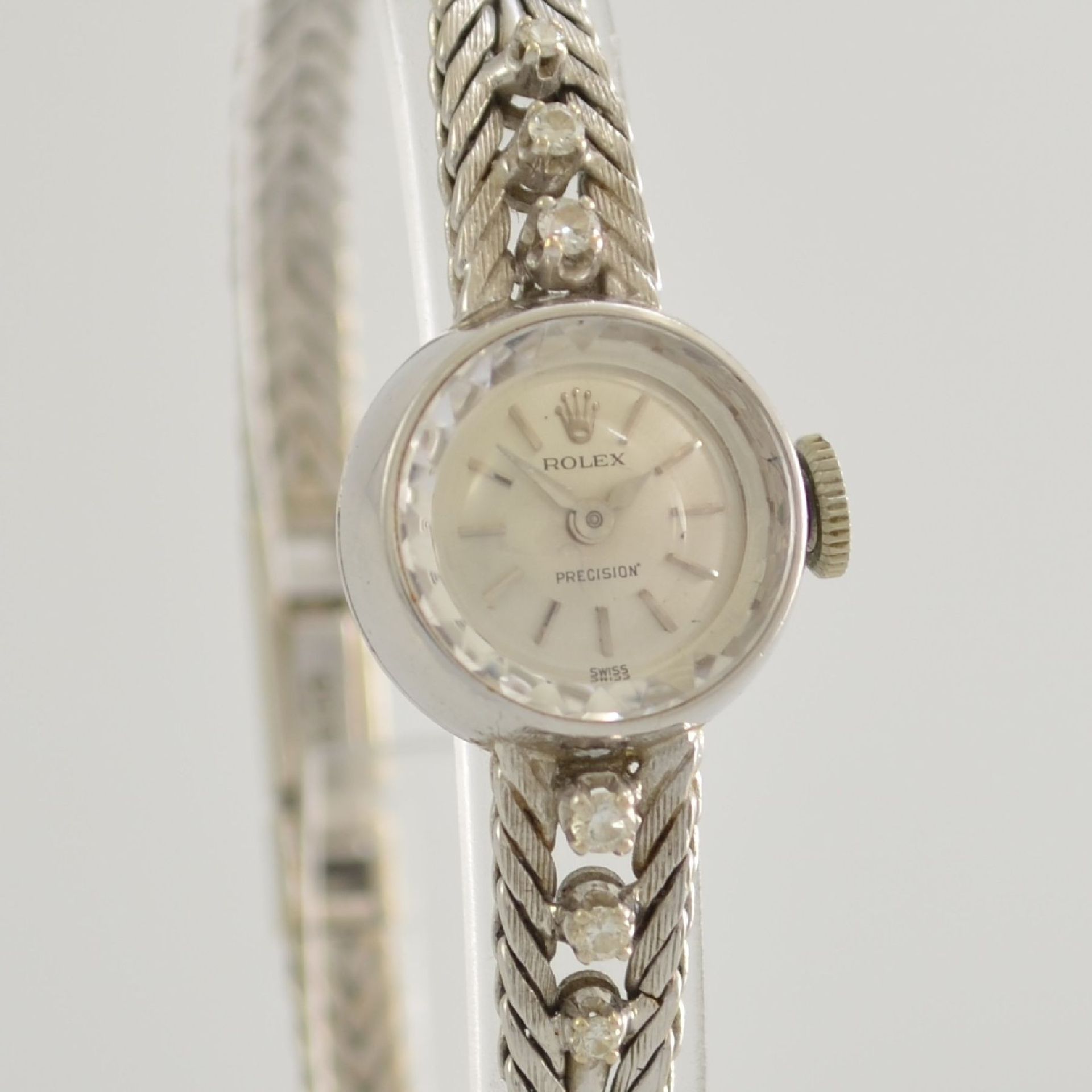 ROLEX Precision Damengolduhr in WG 750/000, Handaufzug, Schweiz 1960er Jahre, inkl. neutr. (CB)WG - Bild 7 aus 10