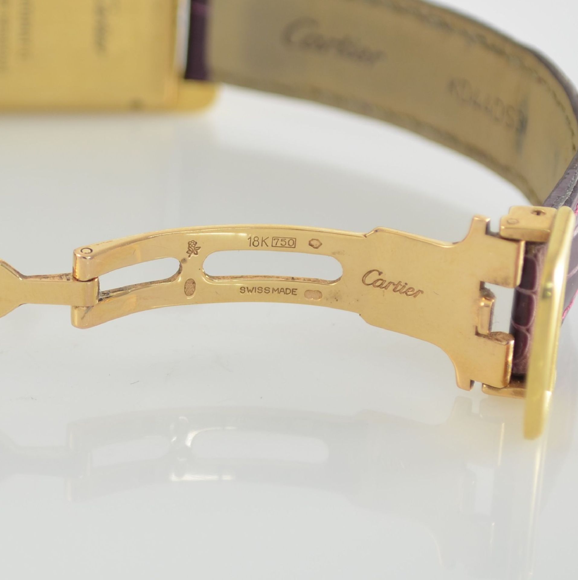 CARTIER Damenarmbanduhr Tank Americaine in GG 750/000 mit original Brillantbesatz, Automatik, Ref. - Bild 6 aus 8