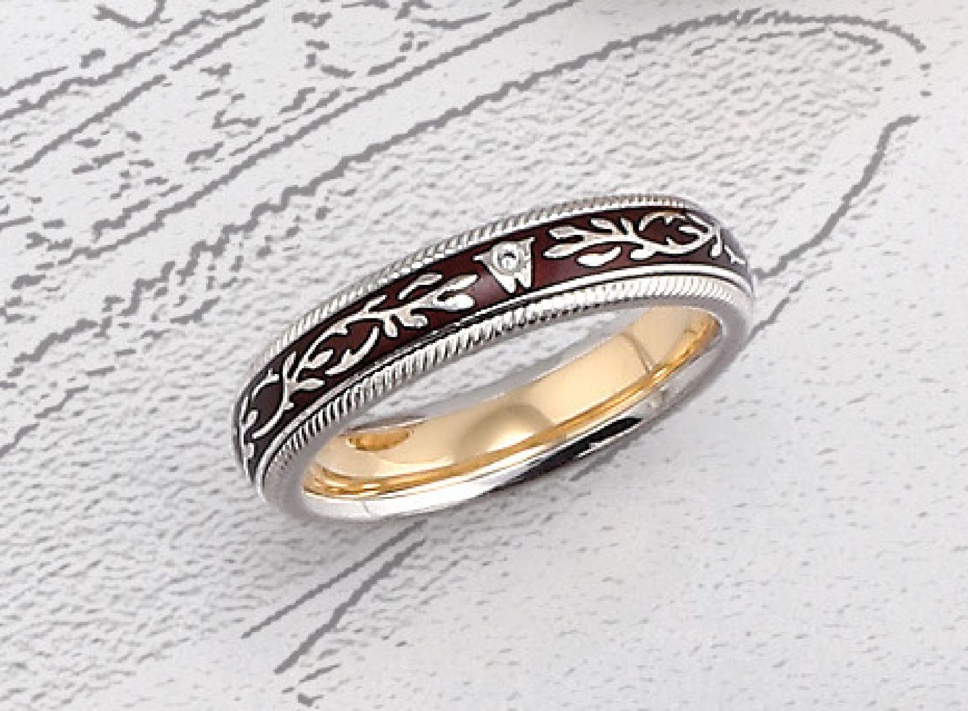 18 kt Gold WELLENDORFF Ring mit Email und Brillant, WG 750/000, aus der Serie Fantasie, Modell