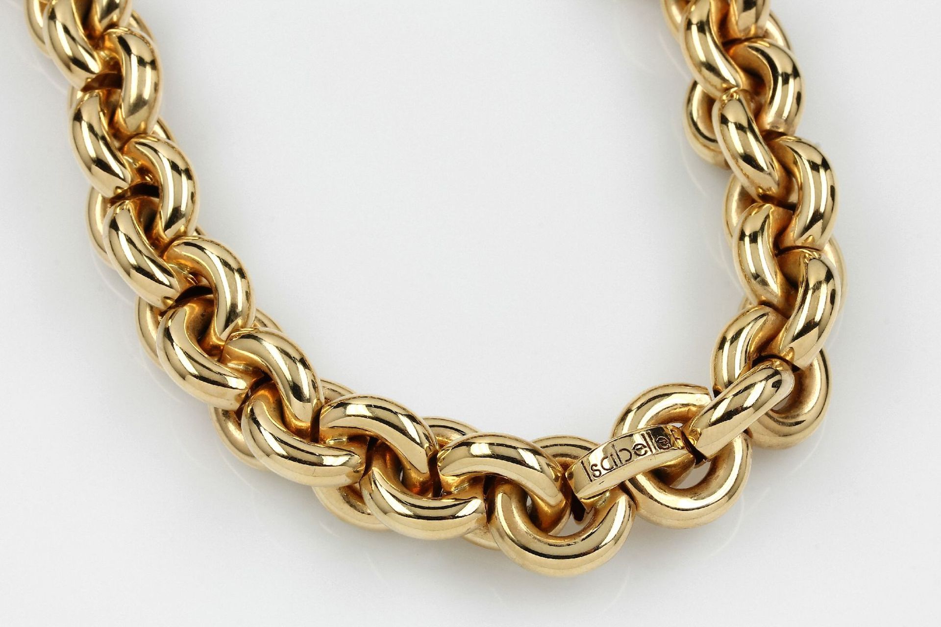 ISABELLE FA 18 kt Gold Collier, GG 750/000,hochglanzpolierte Ankerkettenglieder, aufklappbare