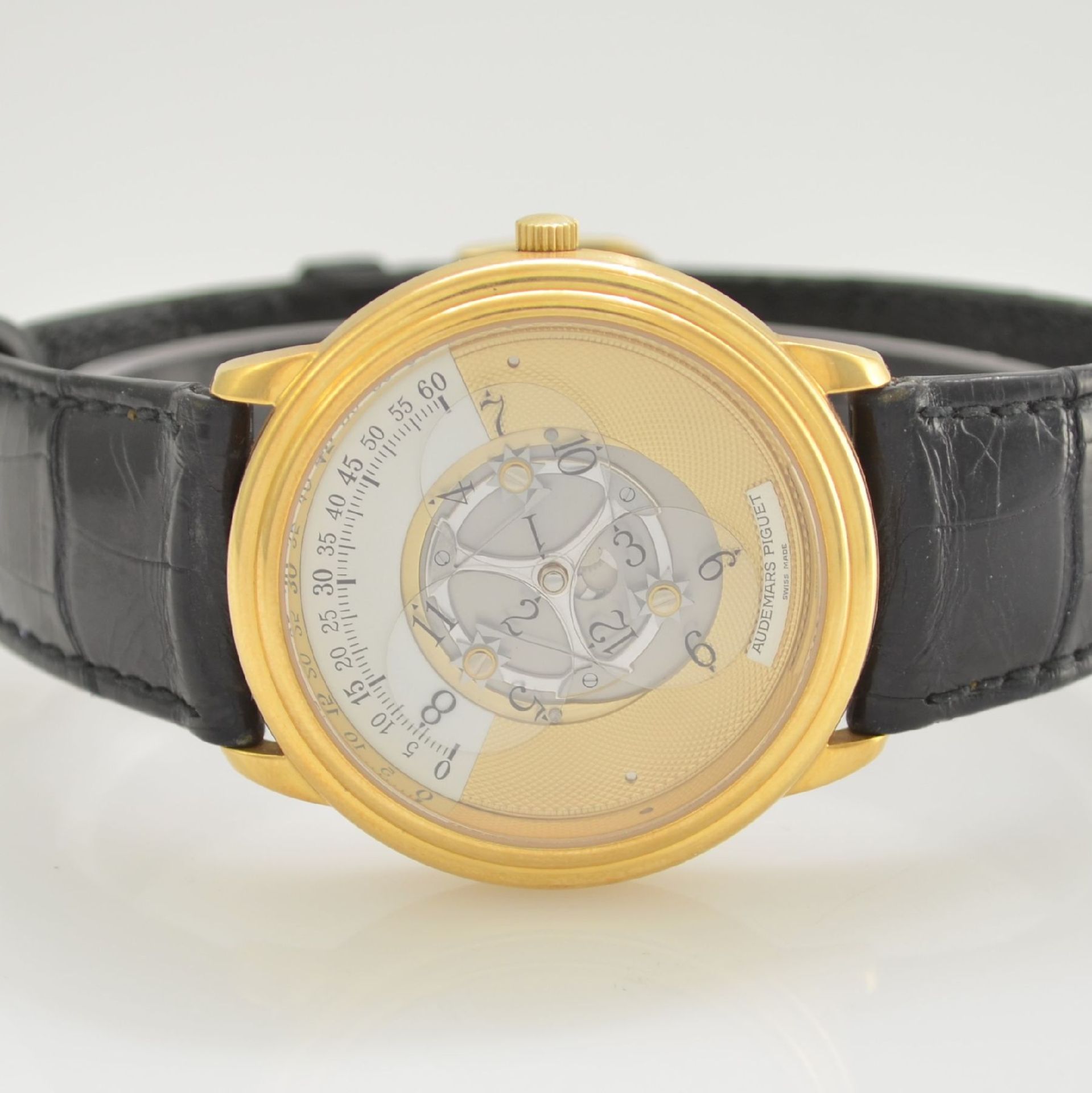 AUDEMARS PIGUET seltene & außergewöhnliche Herrenarmbanduhr Star Wheel in GG 750/000, Automatik, - Bild 2 aus 6