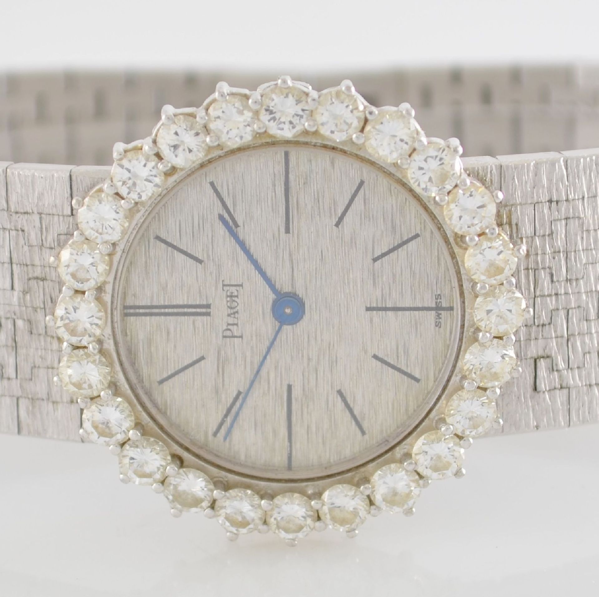 PIAGET feine Armbanduhr in WG 750/000 an Milanaiseband & Diamantlünette, Handaufzug, Schweiz - Bild 2 aus 6