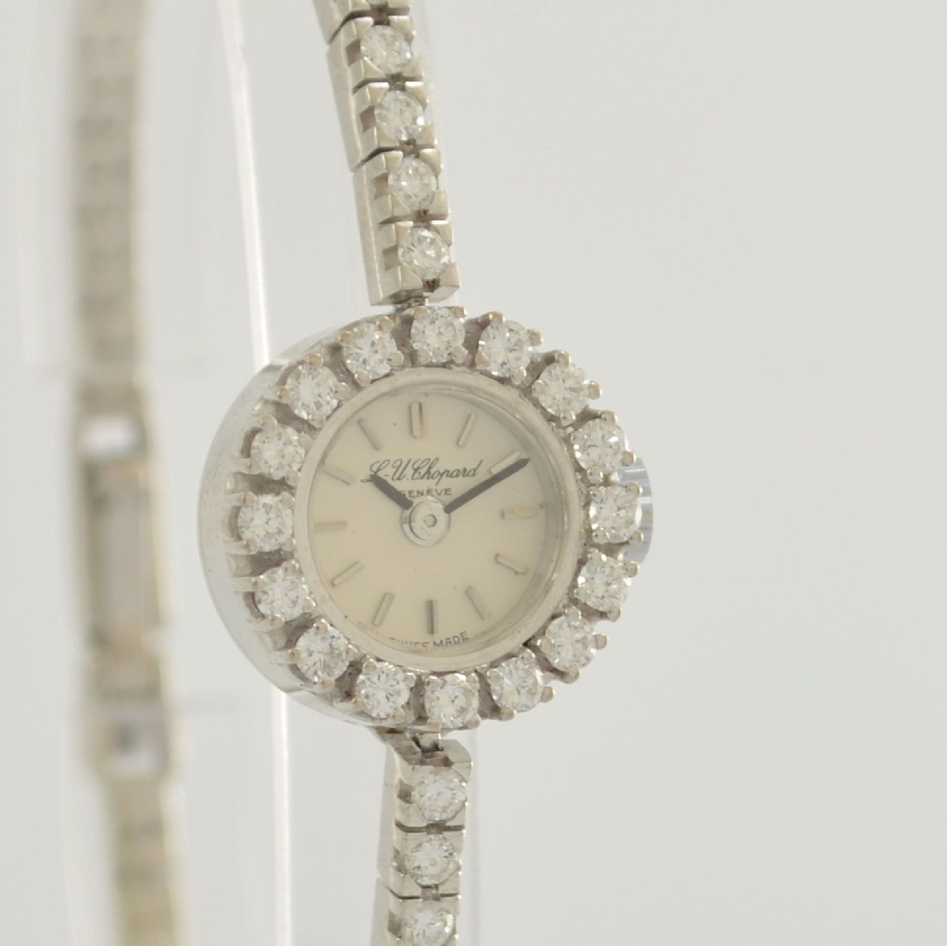 CHOPARD außergewöhnliche Brillant-besetzte Damenarmbanduhr in WG 750/000, Schweiz um 1960, - Bild 8 aus 10