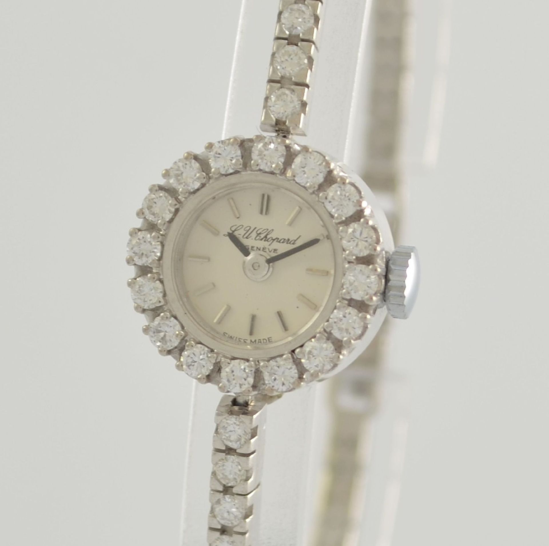 CHOPARD außergewöhnliche Brillant-besetzte Damenarmbanduhr in WG 750/000, Schweiz um 1960, - Bild 6 aus 10