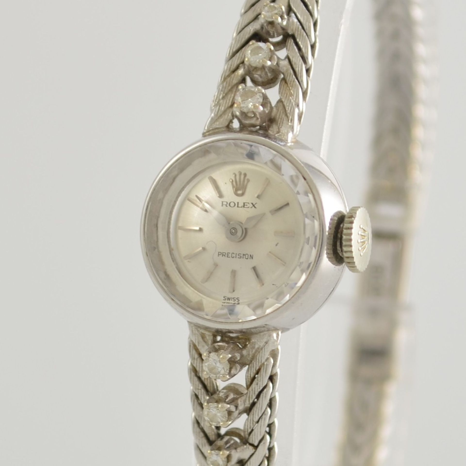 ROLEX Precision Damengolduhr in WG 750/000, Handaufzug, Schweiz 1960er Jahre, inkl. neutr. (CB)WG - Bild 5 aus 10
