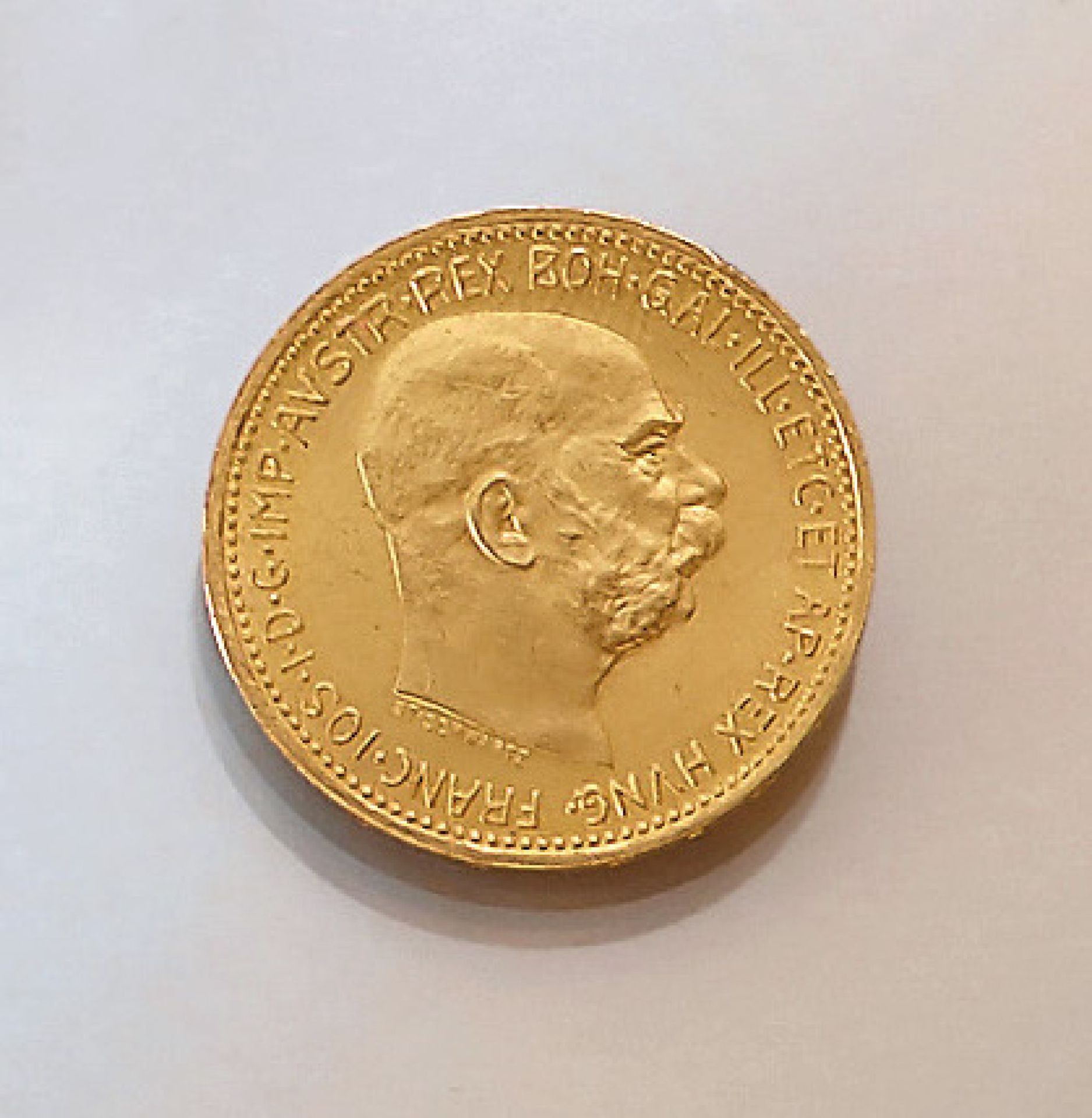 Goldmünze, 20 Kronen, Österreich-Ungarn, 1915, Franz Joseph I., RV: gekrönter Adler mit