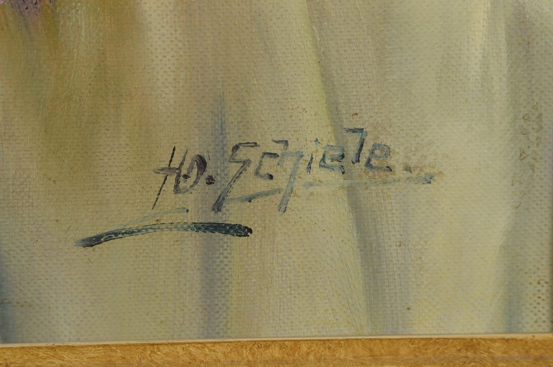 H.O. Schiele, Maler der Dresdener Schule, frühes 20. Jh., Stillleben mit Veilchen und Narzissen, - Bild 2 aus 3