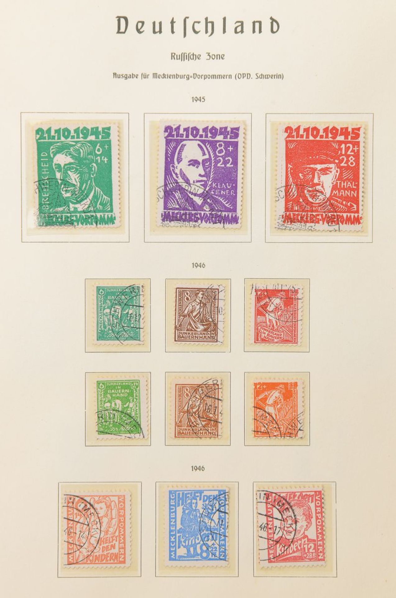 Briefmarkenalbum, SBZ, sauber gestempelte Sammlung im Leuchtturm-Album, nach Hauptnummern bis auf