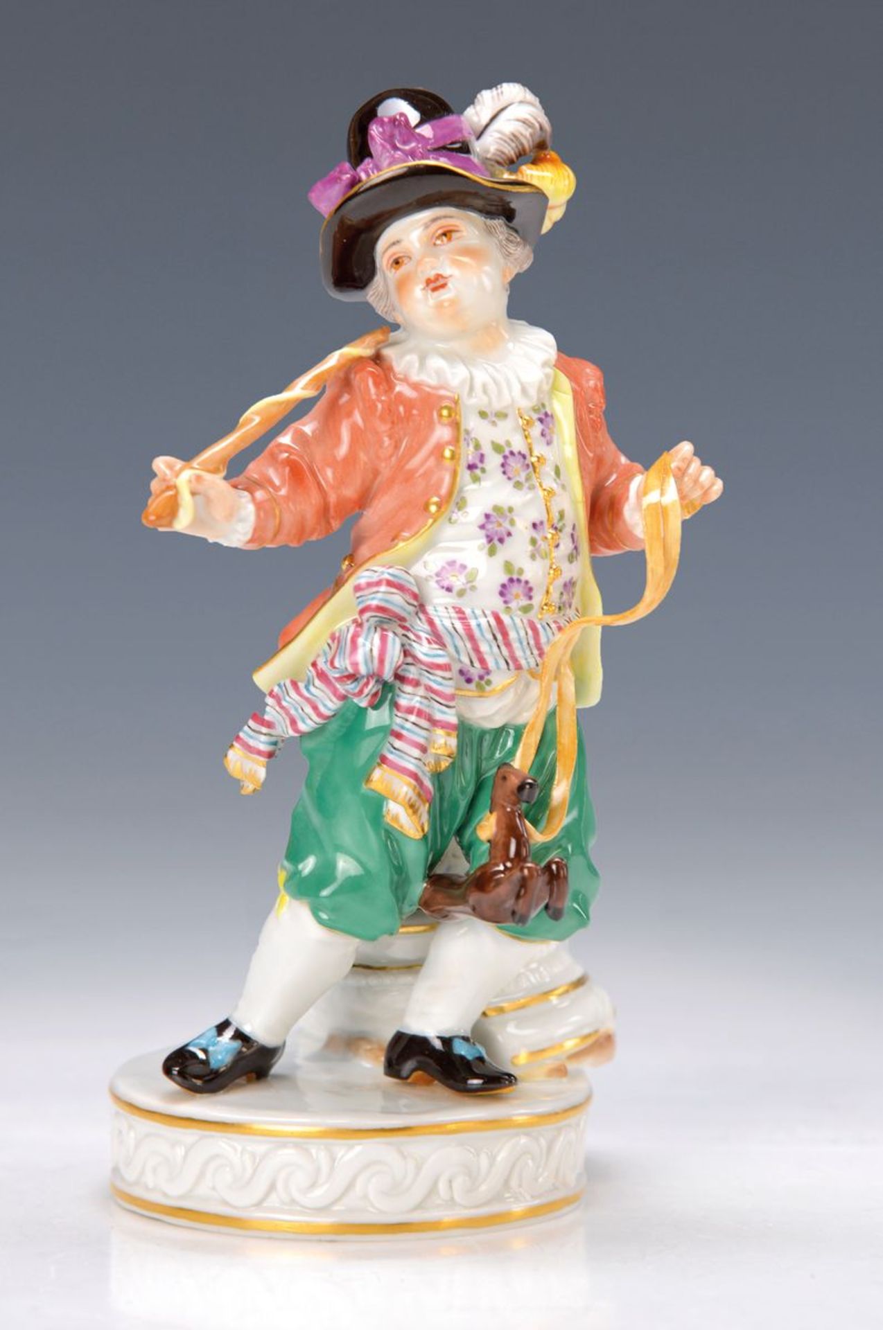 Porzellanfigur, Meissen, 2.H.20.Jh., Knabe mit Steckenpferd, Entw. Acier/Jüchtzer, qualitätvolle