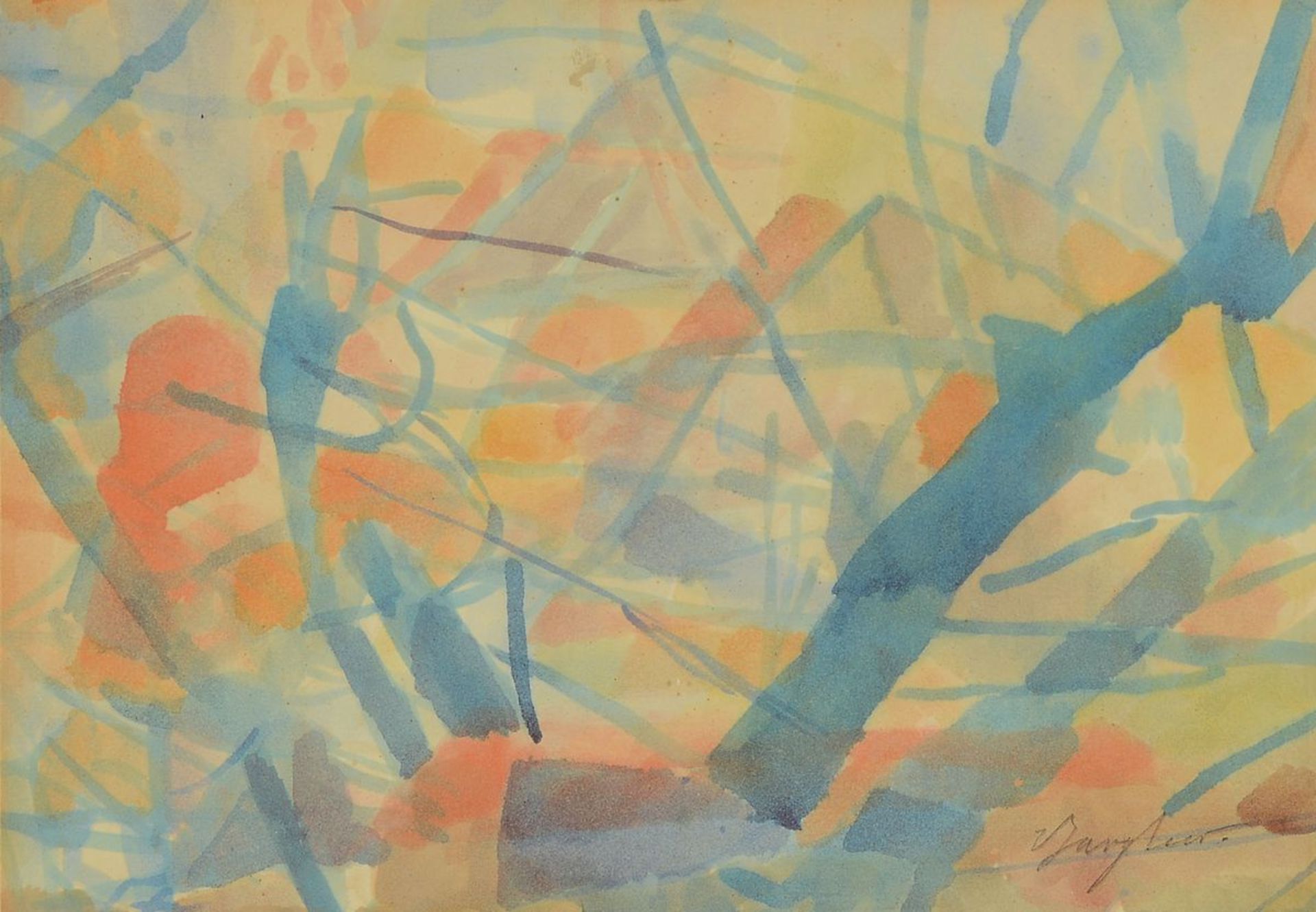 Eduard Bargheer, 1901-1979, Abstrakte Komposition, Aquarell auf Papier, rechts unten signiert, ca.