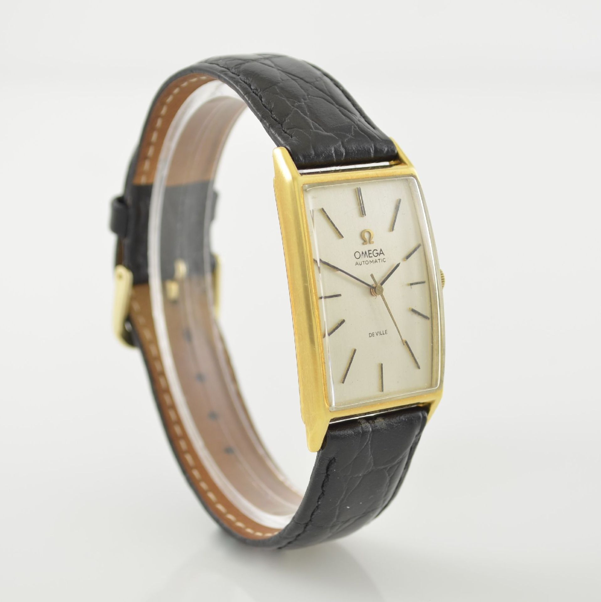 OMEGA tonneau-förmige Herrenarmbanduhr Serie De Ville in GG 750/000, Automatik, Schweiz um 1967, - Bild 4 aus 9