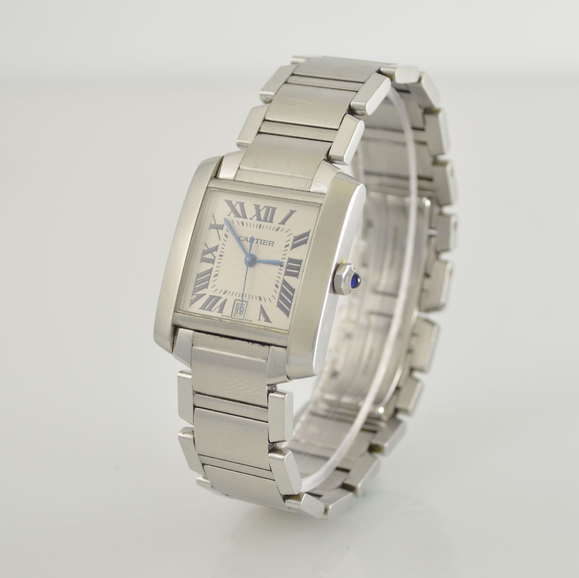 CARTIER Armbanduhr Tank Francaise, Automatik, Ref. 2302, Edelstahlgeh. inkl. Gliederband m. dopp. - Bild 3 aus 8