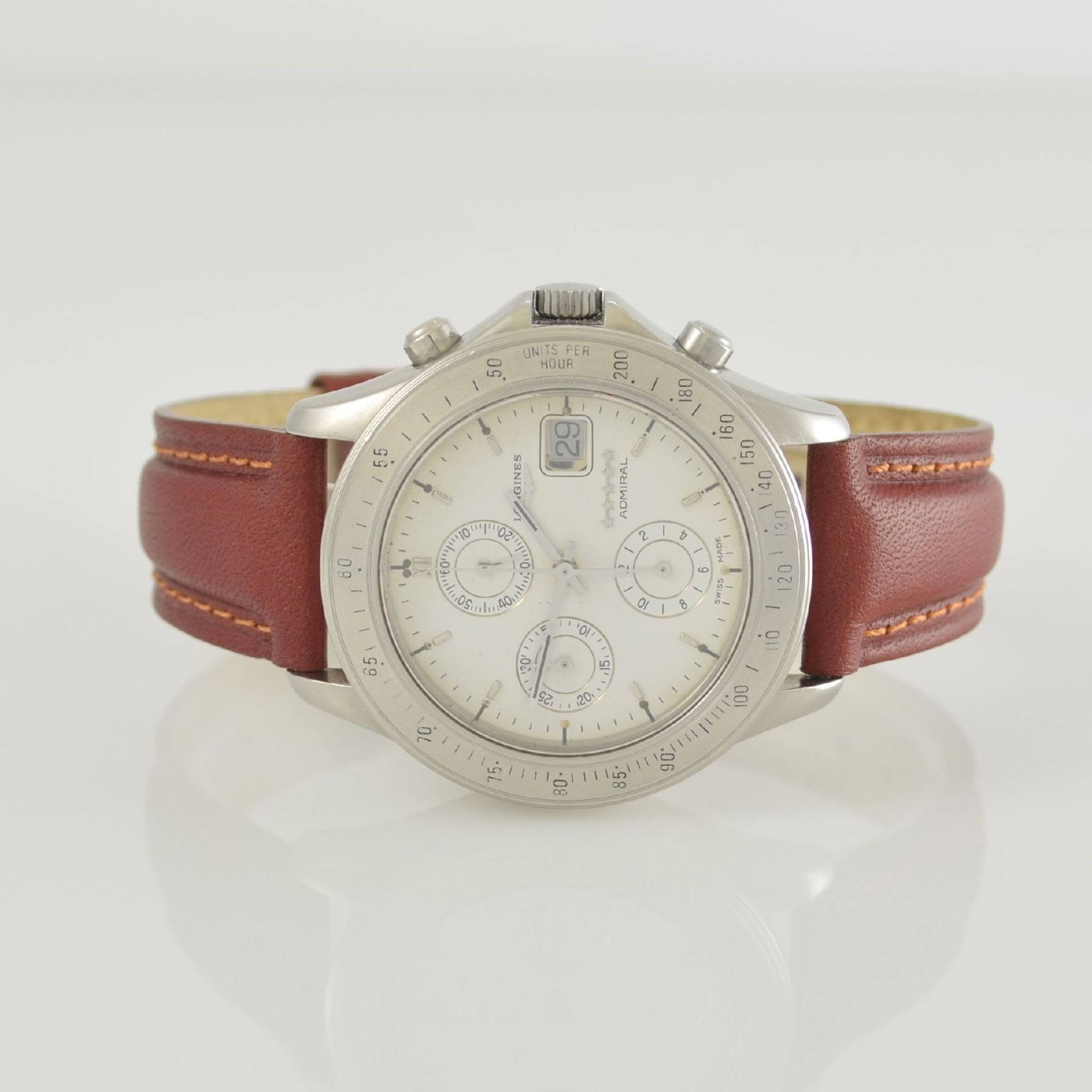 LONGINES Armbandchronograph Admiral 5-Stars, Automatik, Schweiz um 2000, Ref. 7460, Edelstahlgeh.