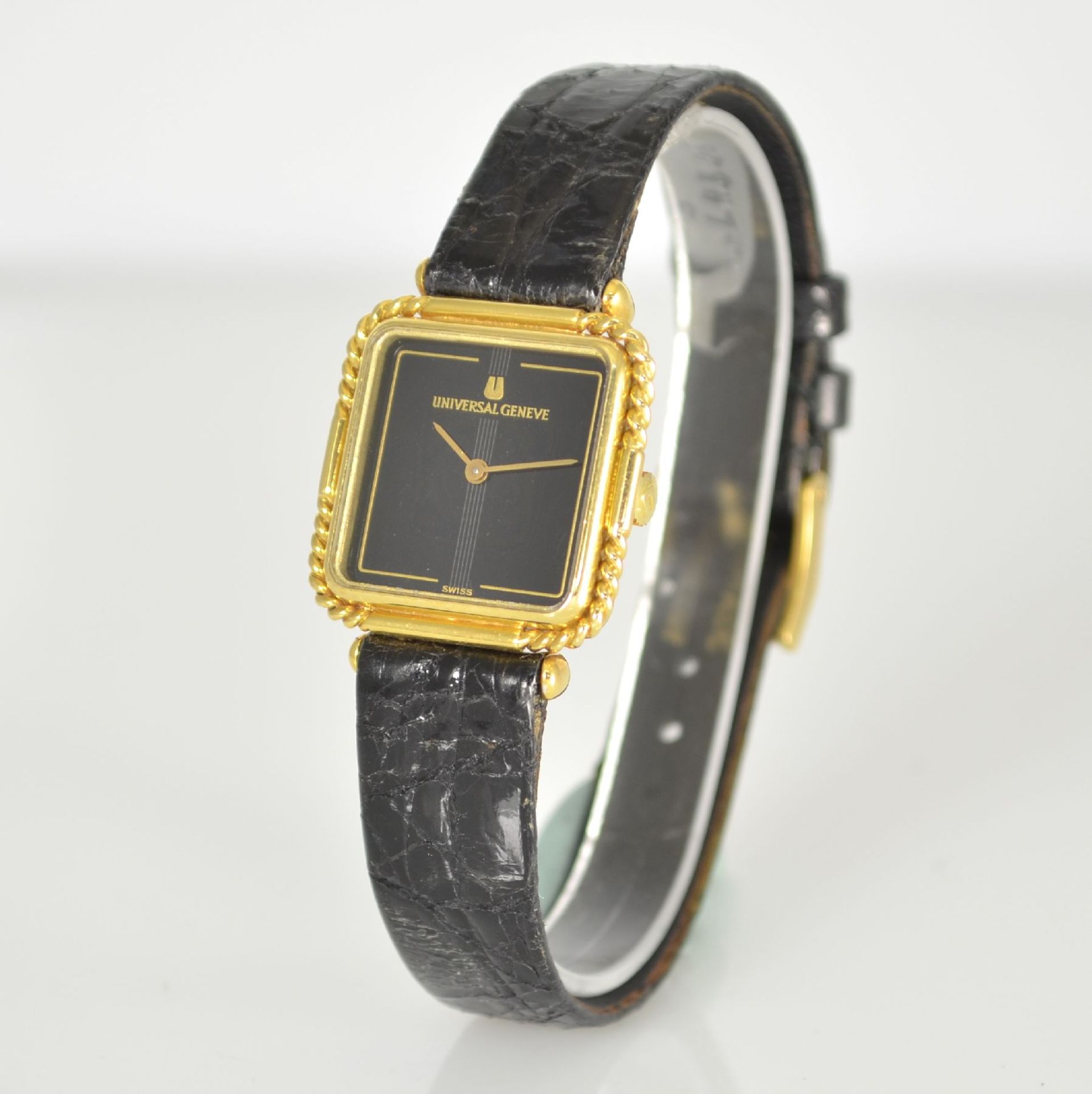 UNIVERSAL GENEVE Damenarmbanduhr in GG 750/000, Schweiz um 1980, Handaufzug, Boden aufgedr., Lün. in - Bild 3 aus 8