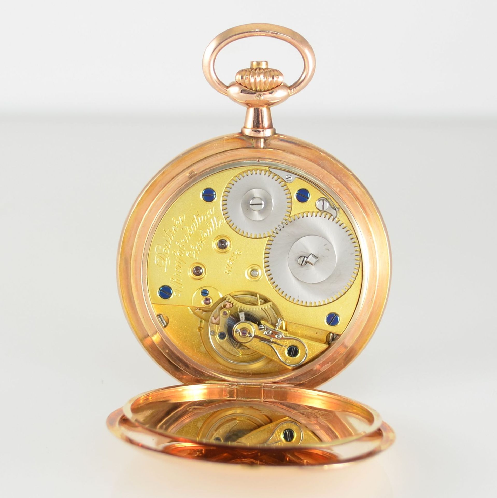 A. LANGE & SÖHNE Deutsche Uhrenfabrikation Glashütte I/Sa. Herrensavonette in RG 585/000, - Bild 9 aus 10