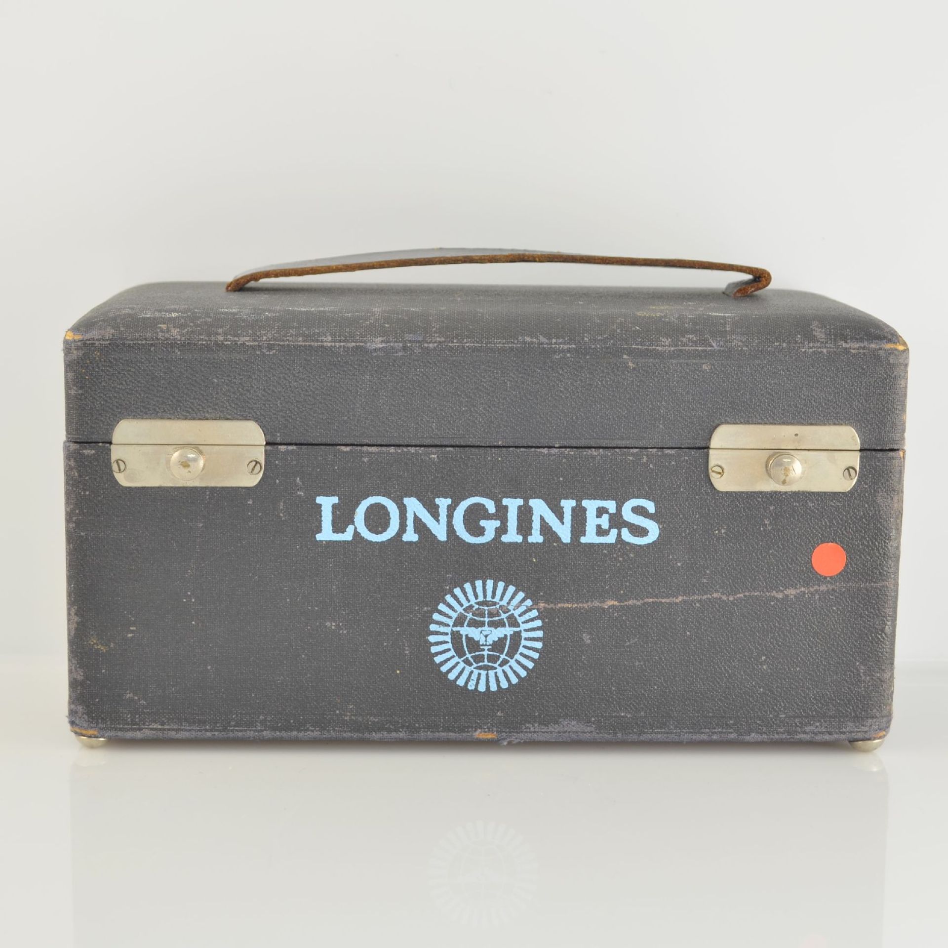 LONGINES seltenes Set von 4 Stoppuhren in original Transportbox, Schweiz um 1970, matt-verchr. Geh., - Bild 18 aus 18