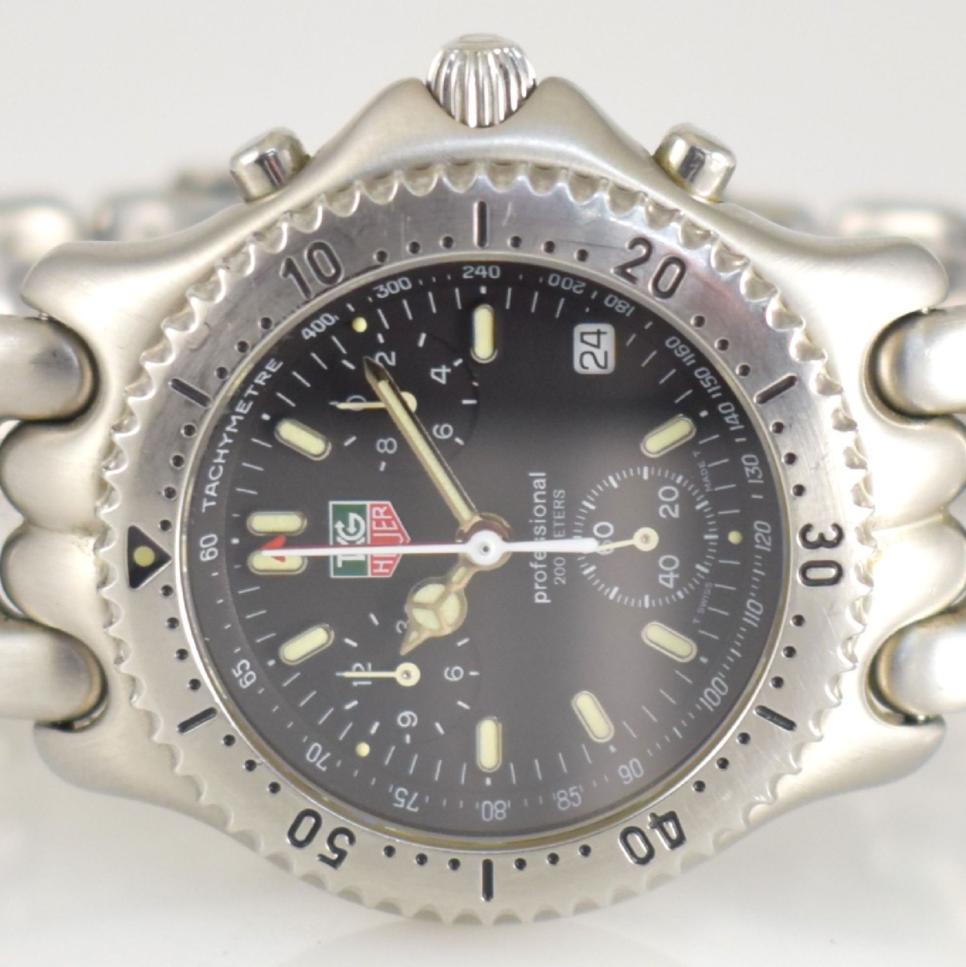 TAG HEUER Armbandchronograph Serie Professional, Schweiz um 1995, Ref. CG1110-0, Edelstahlgeh. inkl. - Bild 2 aus 8