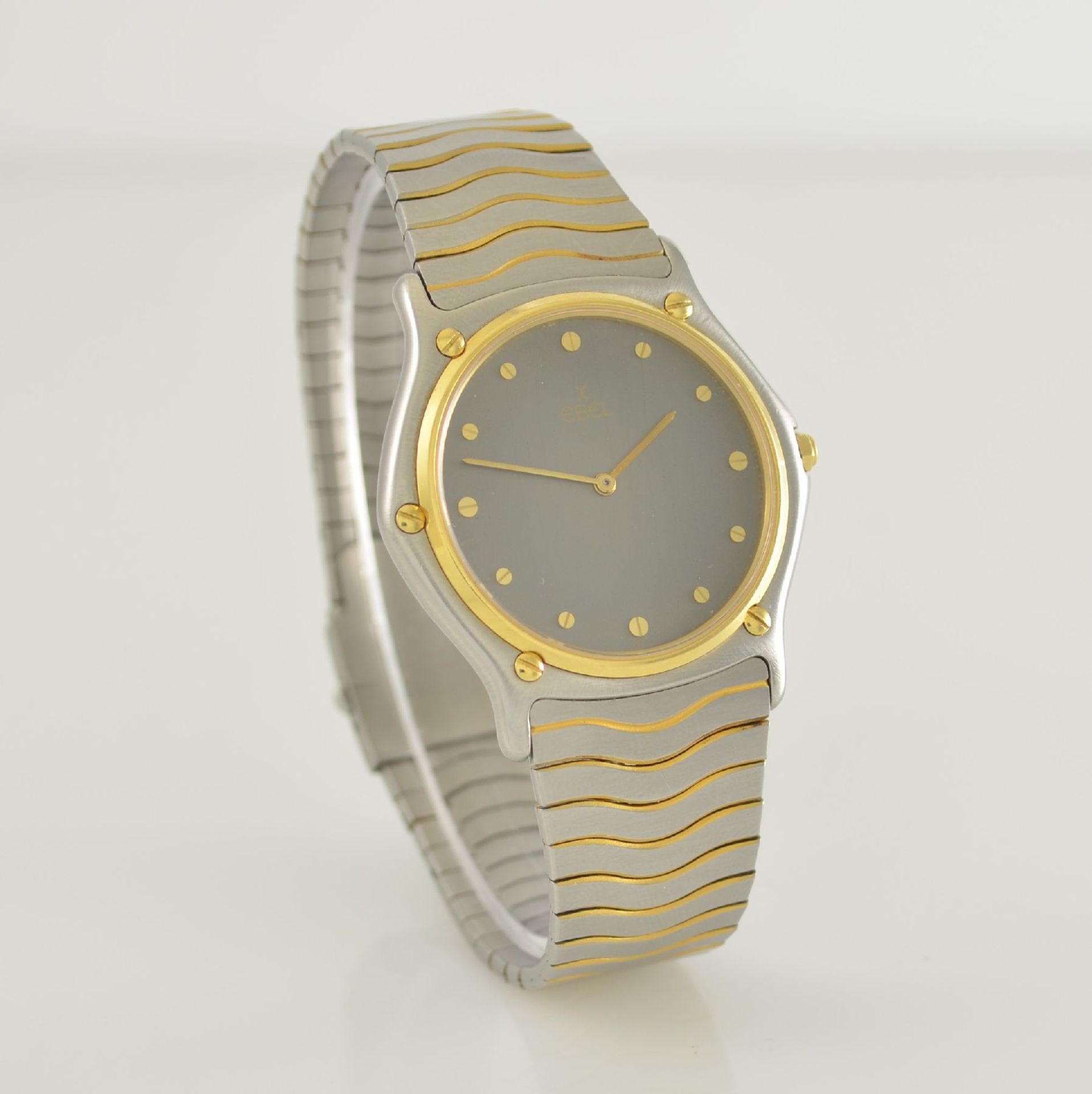 EBEL Herrenarmbanduhr Classic Wave, Schweiz 1990er Jahre, Ref. 181908, quarz, Edelstahl/Gold - Bild 4 aus 6