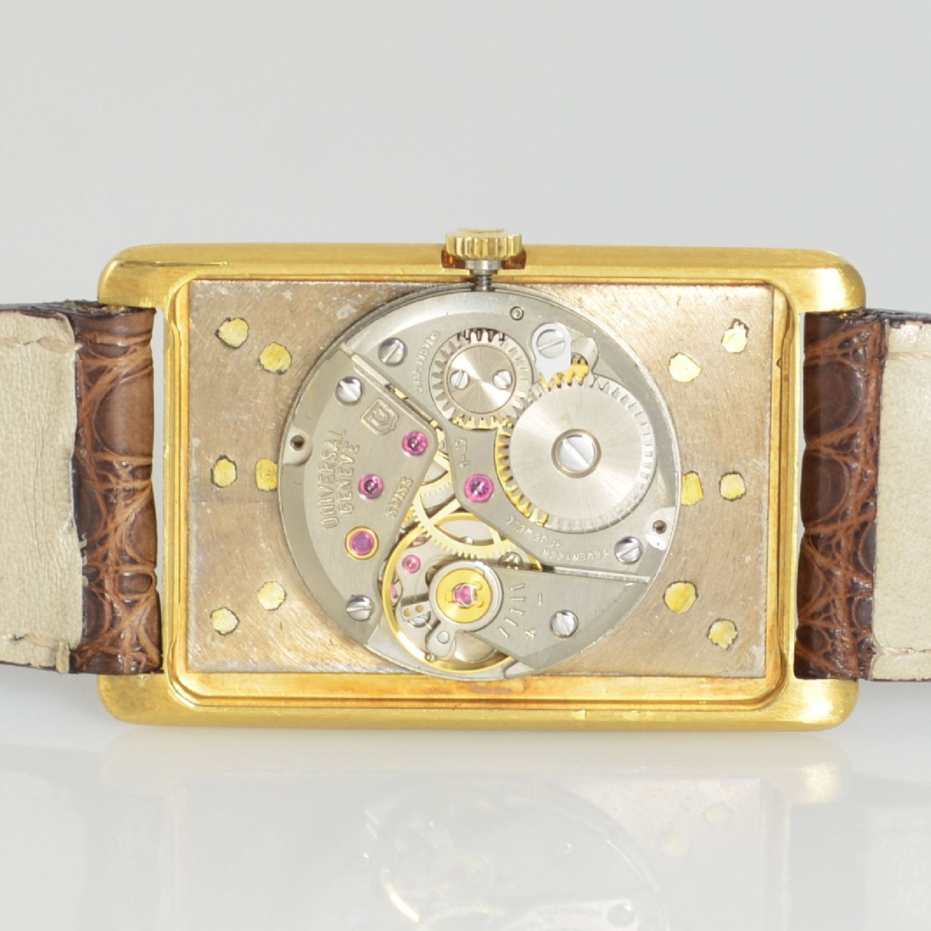 UNIVERSAL GENEVE Damenarmbanduhr in GG 750/000, Schweiz um 1970, Handaufzug, Boden aufgedr., - Bild 7 aus 8