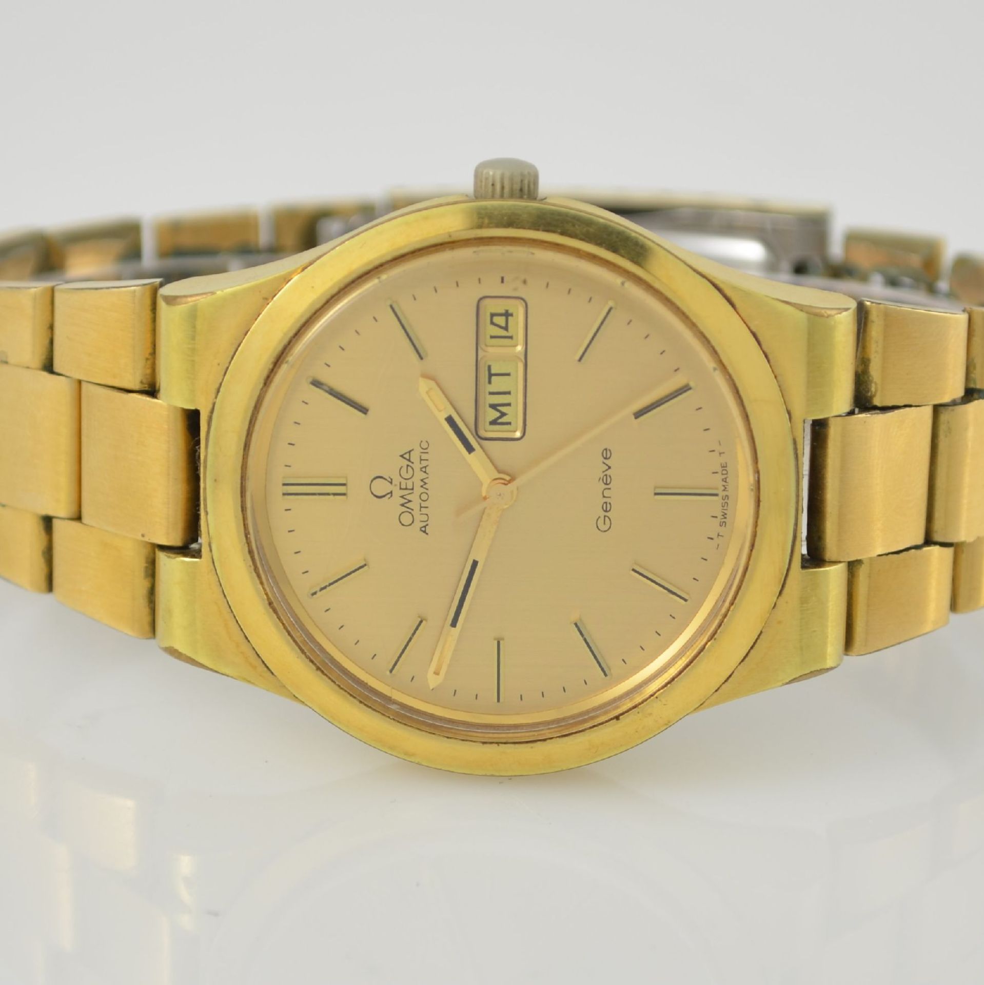 OMEGA Geneve Herrenarmbanduhr, Automatik, Schweiz um 1974, Ref. 1660174/3660833, verg. Metallgeh. - Bild 2 aus 7