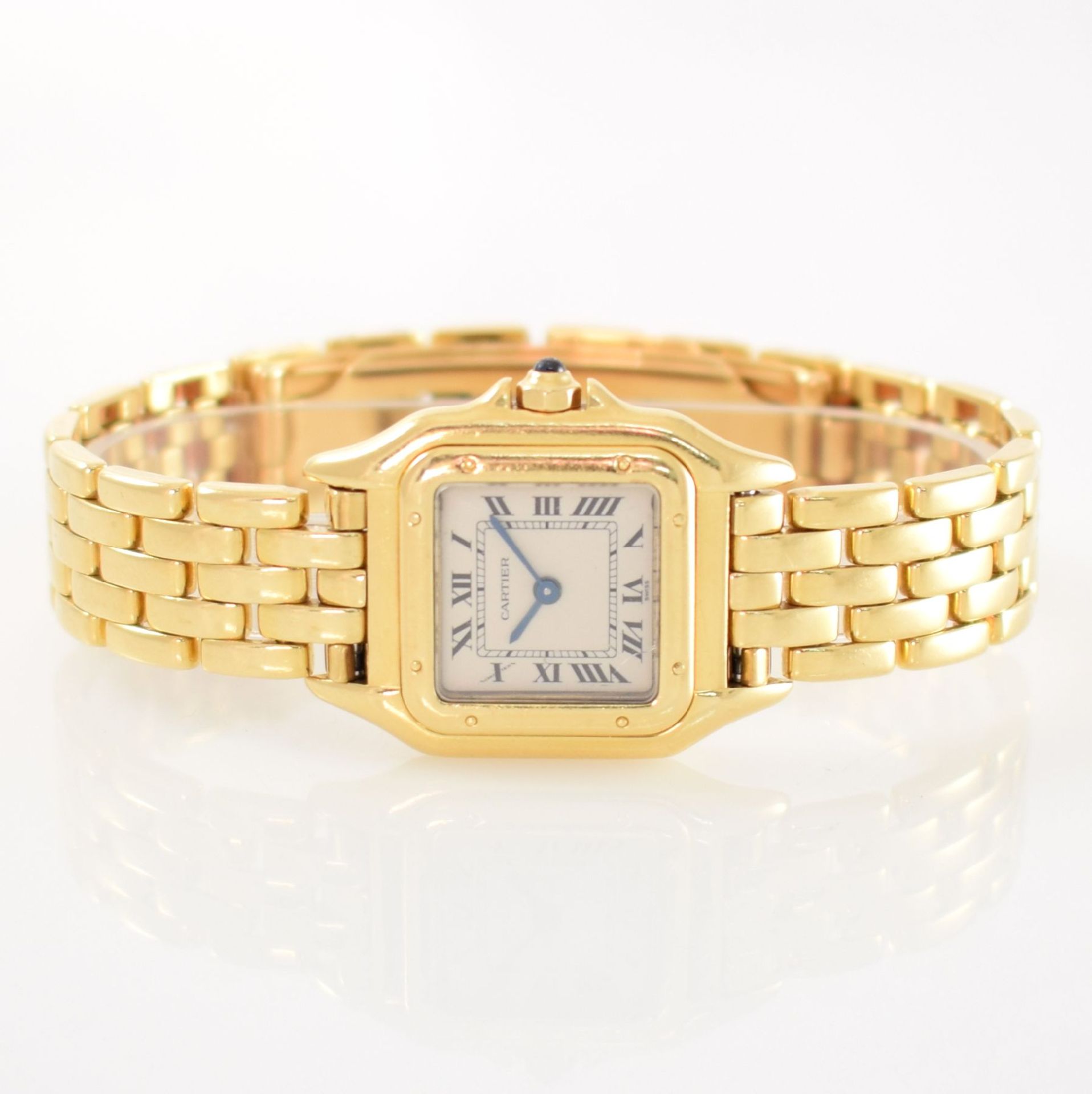 CARTIER Panthere Damenarmbanduhr in GG 750/000, Schweiz um 1985, quarz, 8-fach verschr. Gehäuse,