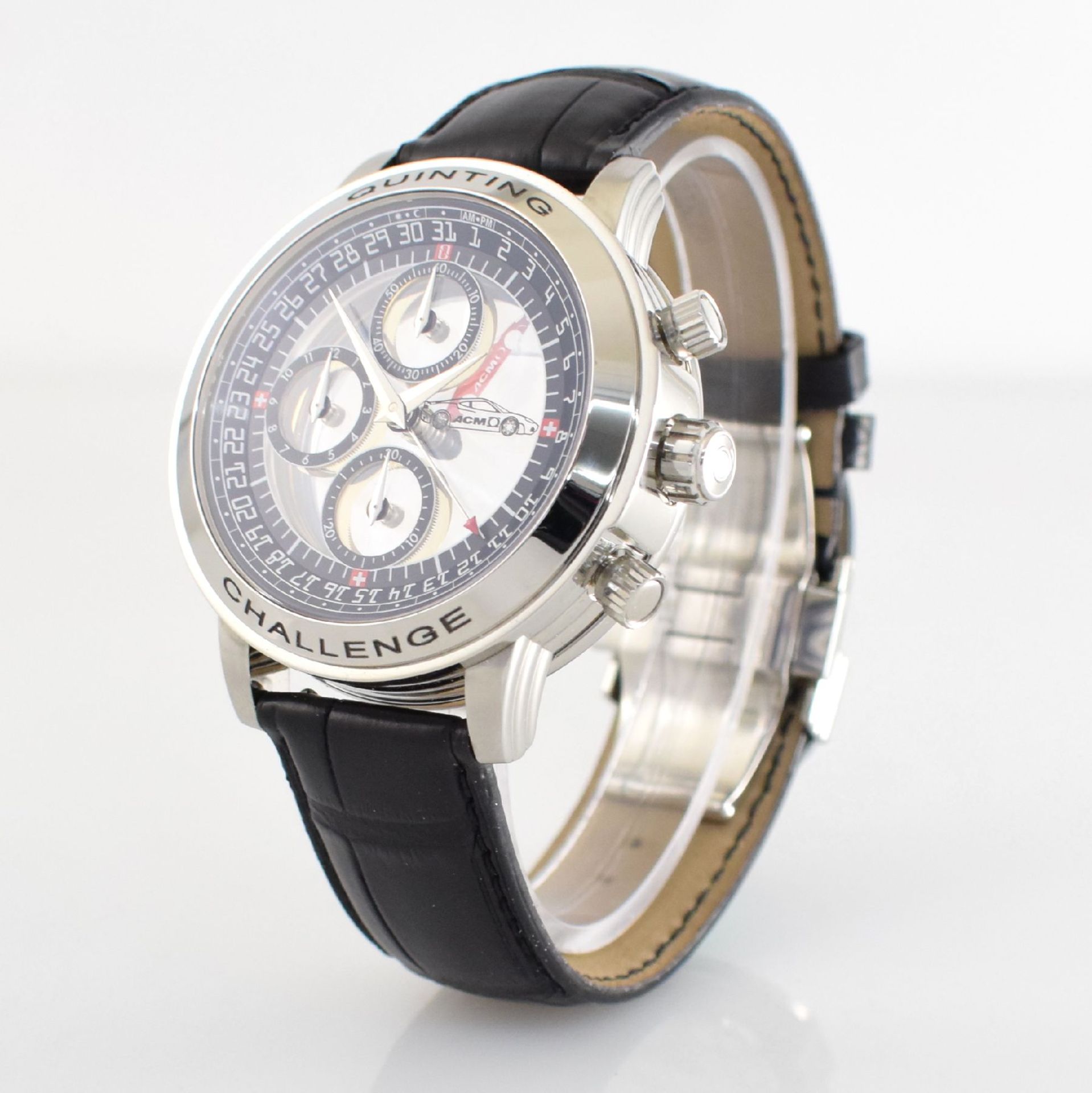 QUINTING seltener Armbandchronograph mit mysterieuser Anzeige "Ferrari Challenge", Ref. QSL55FC, auf - Bild 4 aus 8