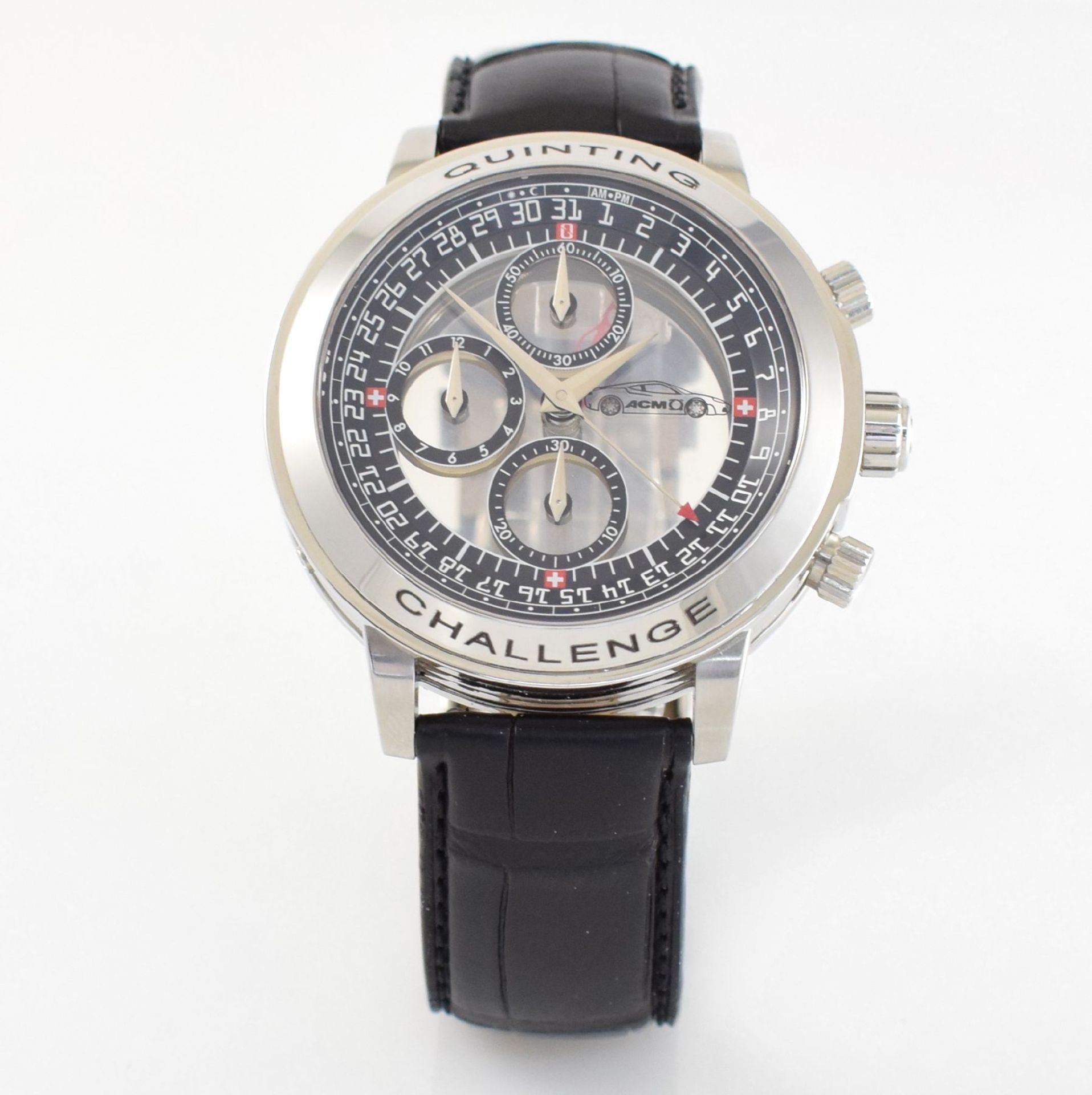 QUINTING seltener Armbandchronograph mit mysterieuser Anzeige "Ferrari Challenge", Ref. QSL55FC, auf - Bild 3 aus 8