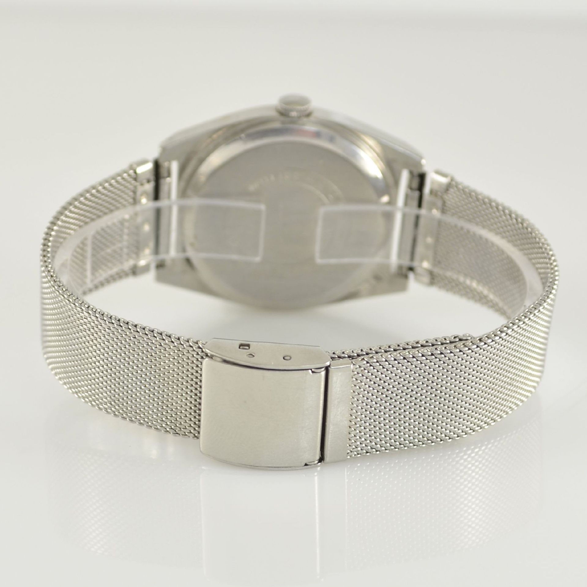 GLASHÜTTE Armbanduhr Spezimatic in Edelstahl, Automatik, DDR um 1970, Boden aufgedr., ausgef. - Bild 5 aus 6