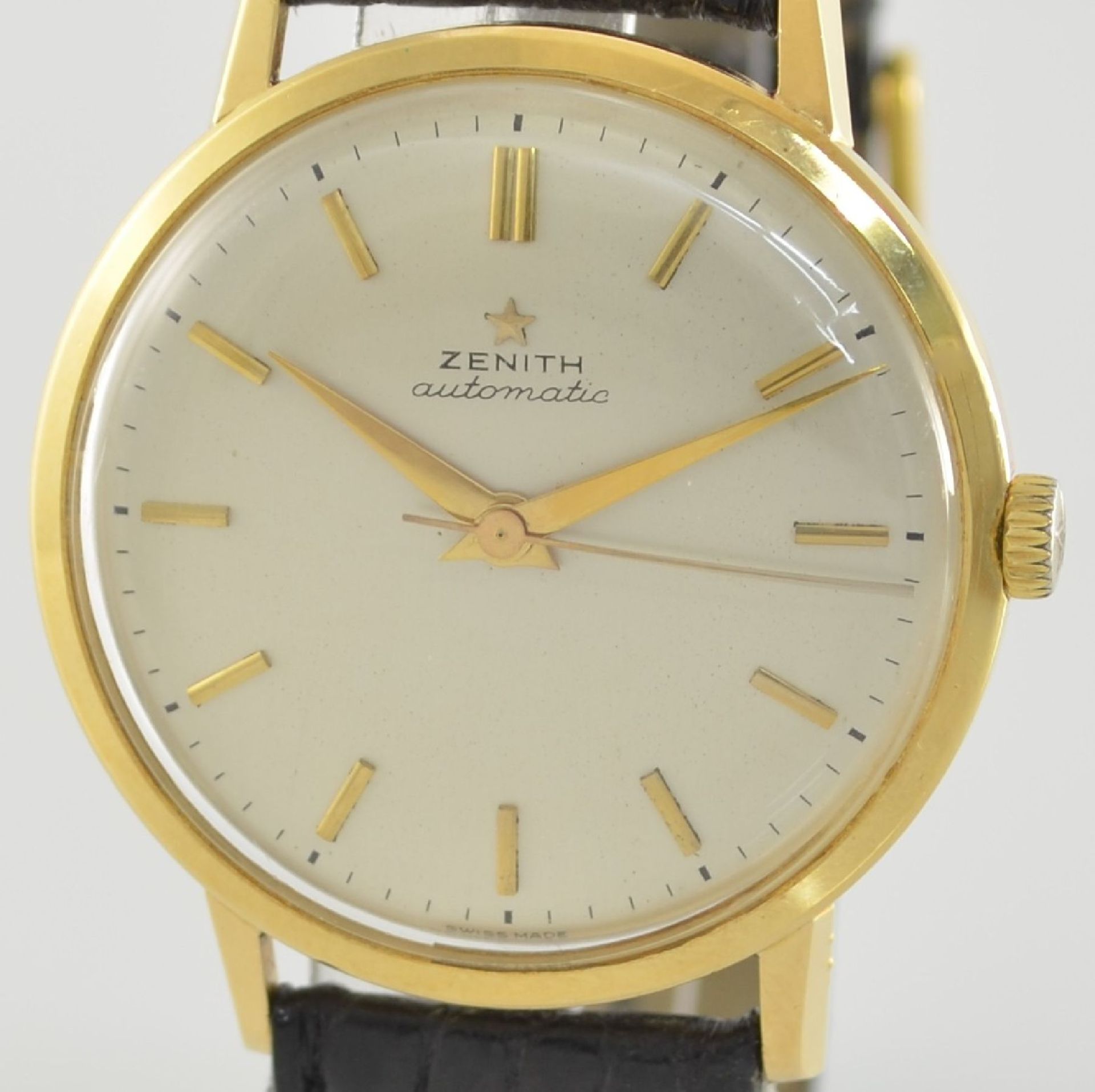 ZENITH Herrenarmbanduhr in GG 750/000 mit Hammerautomatik Kal. 133.8, Schweiz um 1959, 2-teil. - Bild 4 aus 12