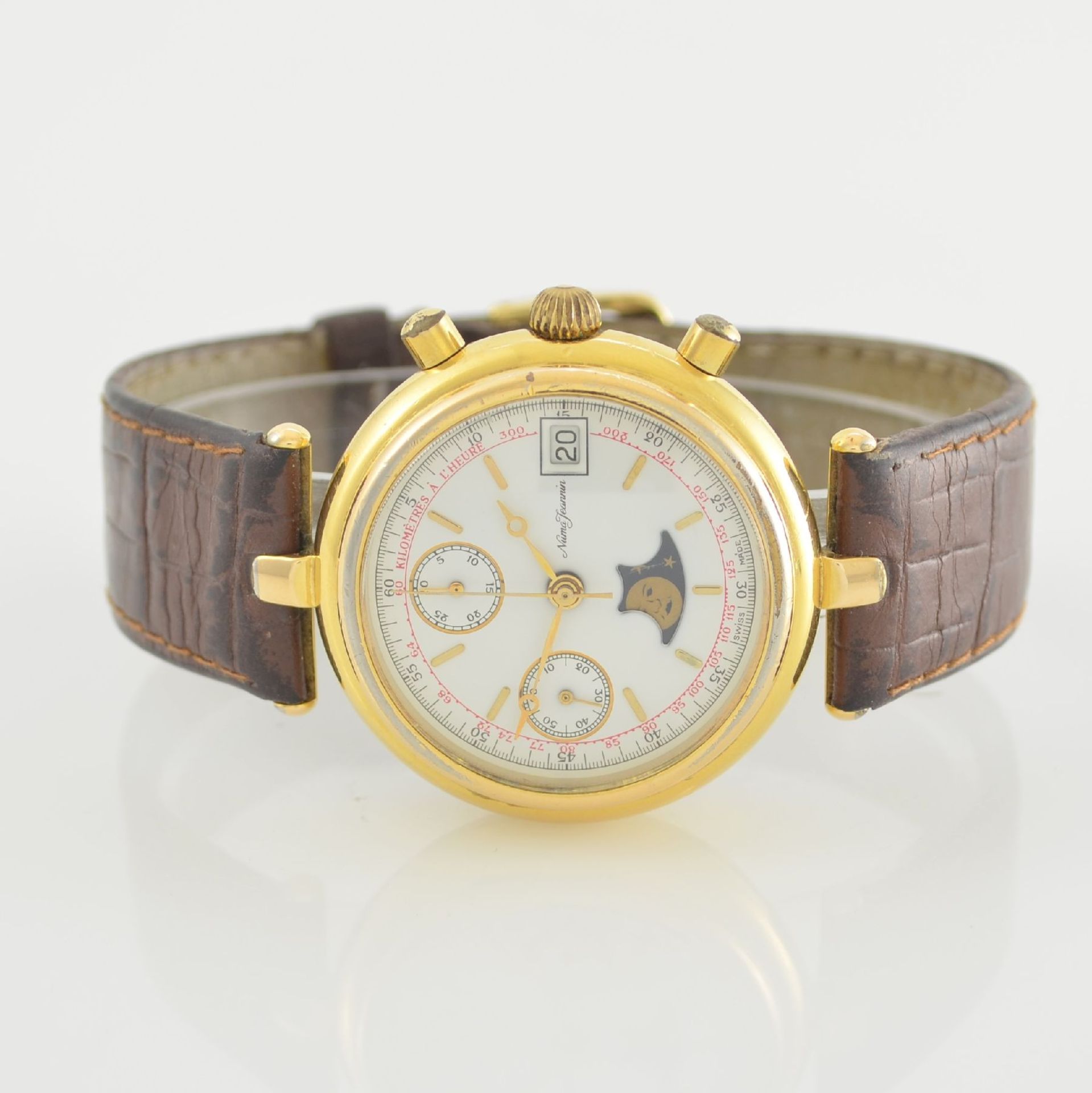 NUMA JEANNIN Herrenarmbanduhr mit Chronograph, Schweiz um 1990, Ref. 7758.003.40, Automatik, lim.