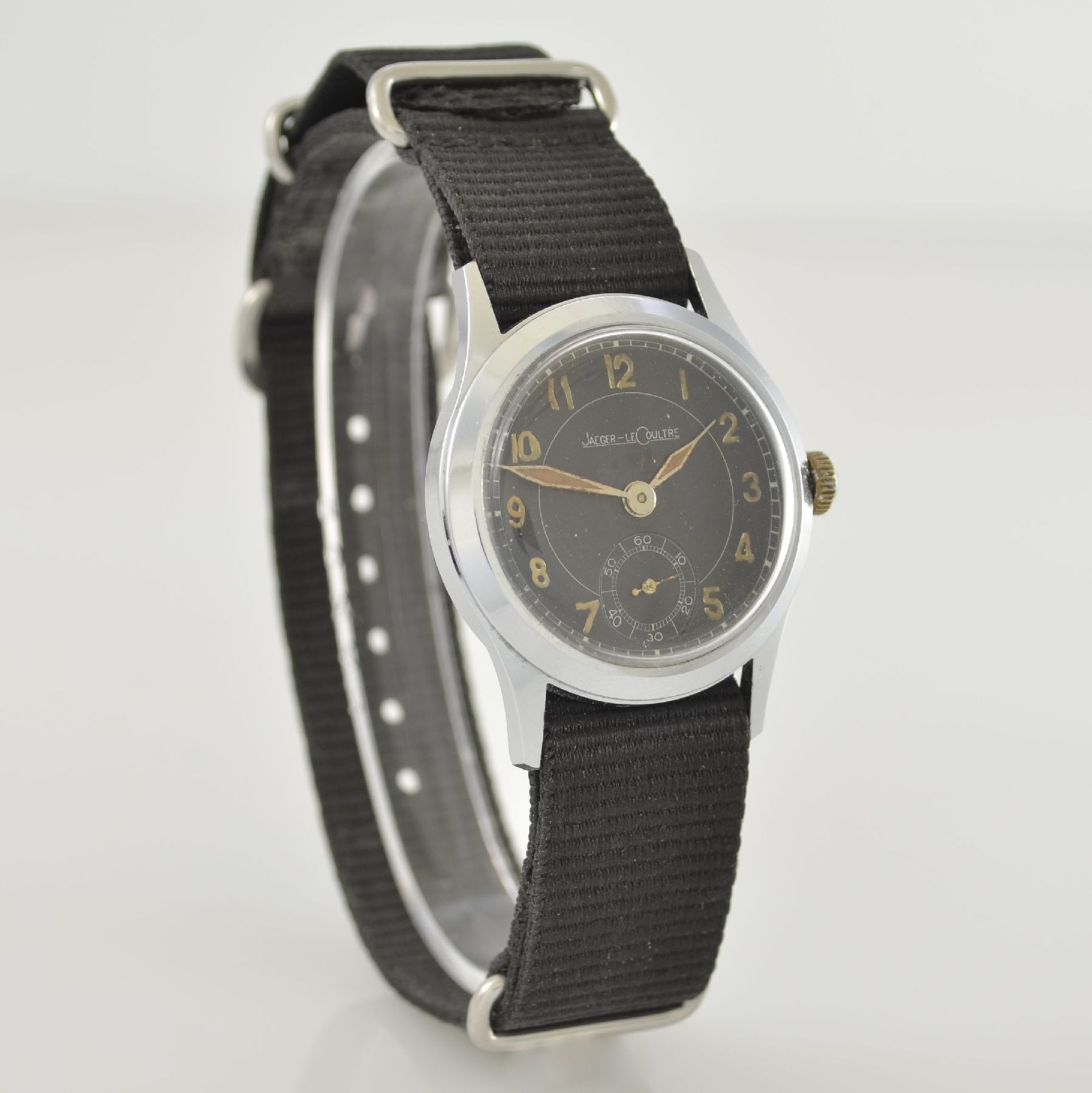 Jaeger-LeCoultre Armbanduhrwerk Kal. 463 im neutralem verchromten Gehäuse, Handaufzug, Schweiz um - Bild 4 aus 5