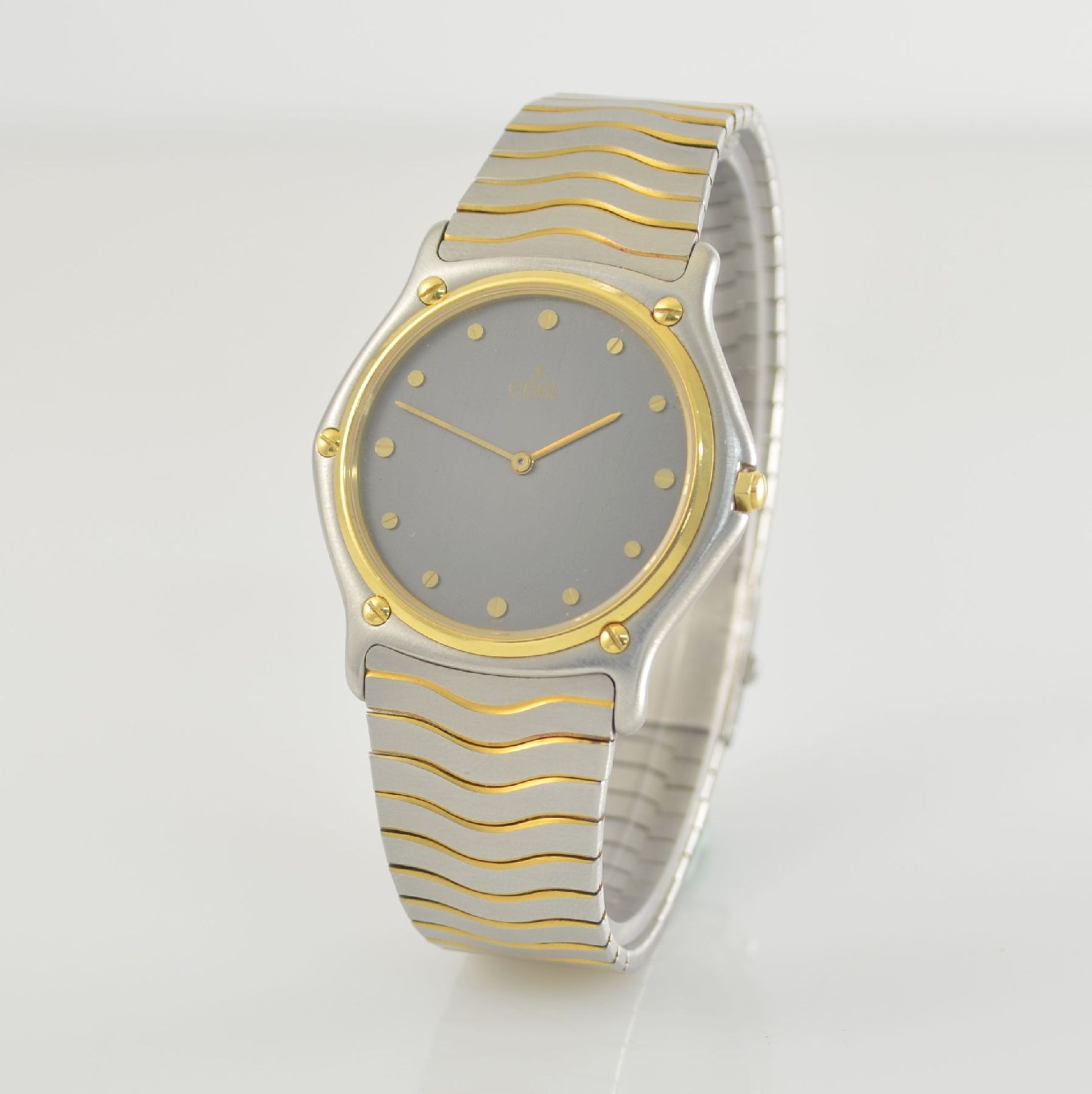 EBEL Herrenarmbanduhr Classic Wave, Schweiz 1990er Jahre, Ref. 181908, quarz, Edelstahl/Gold - Bild 3 aus 6