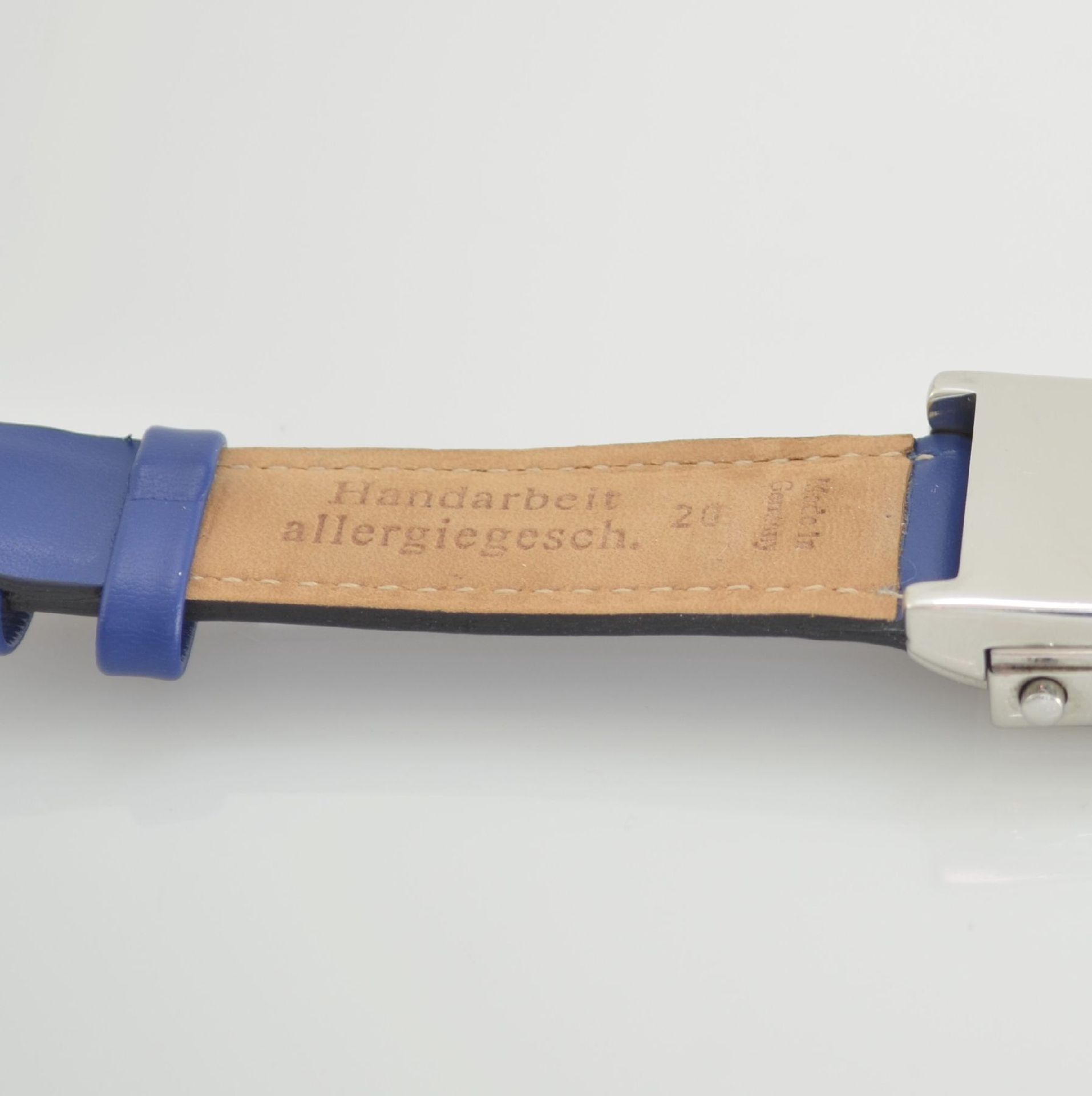 ROTARY rechteckige drehbare Herrenarmbanduhr in Stahl, Schweiz um 1995, Automatik, beids. vergl. - Bild 8 aus 8