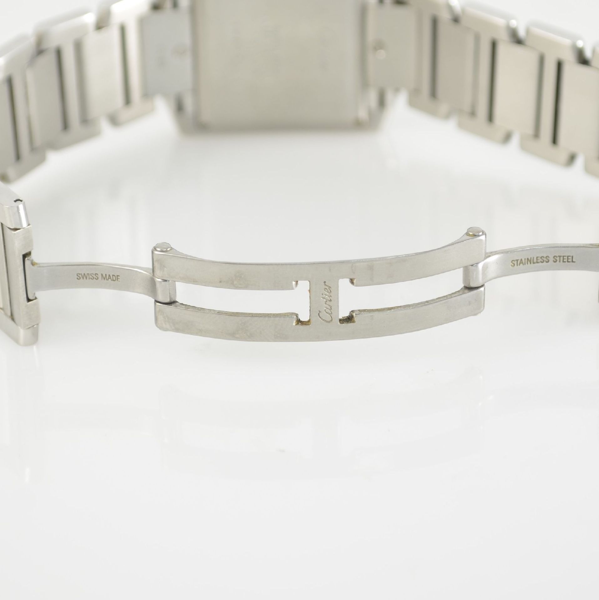 CARTIER Armbanduhr Tank Francaise, Automatik, Ref. 2302, Edelstahlgeh. inkl. Gliederband m. dopp. - Bild 6 aus 8