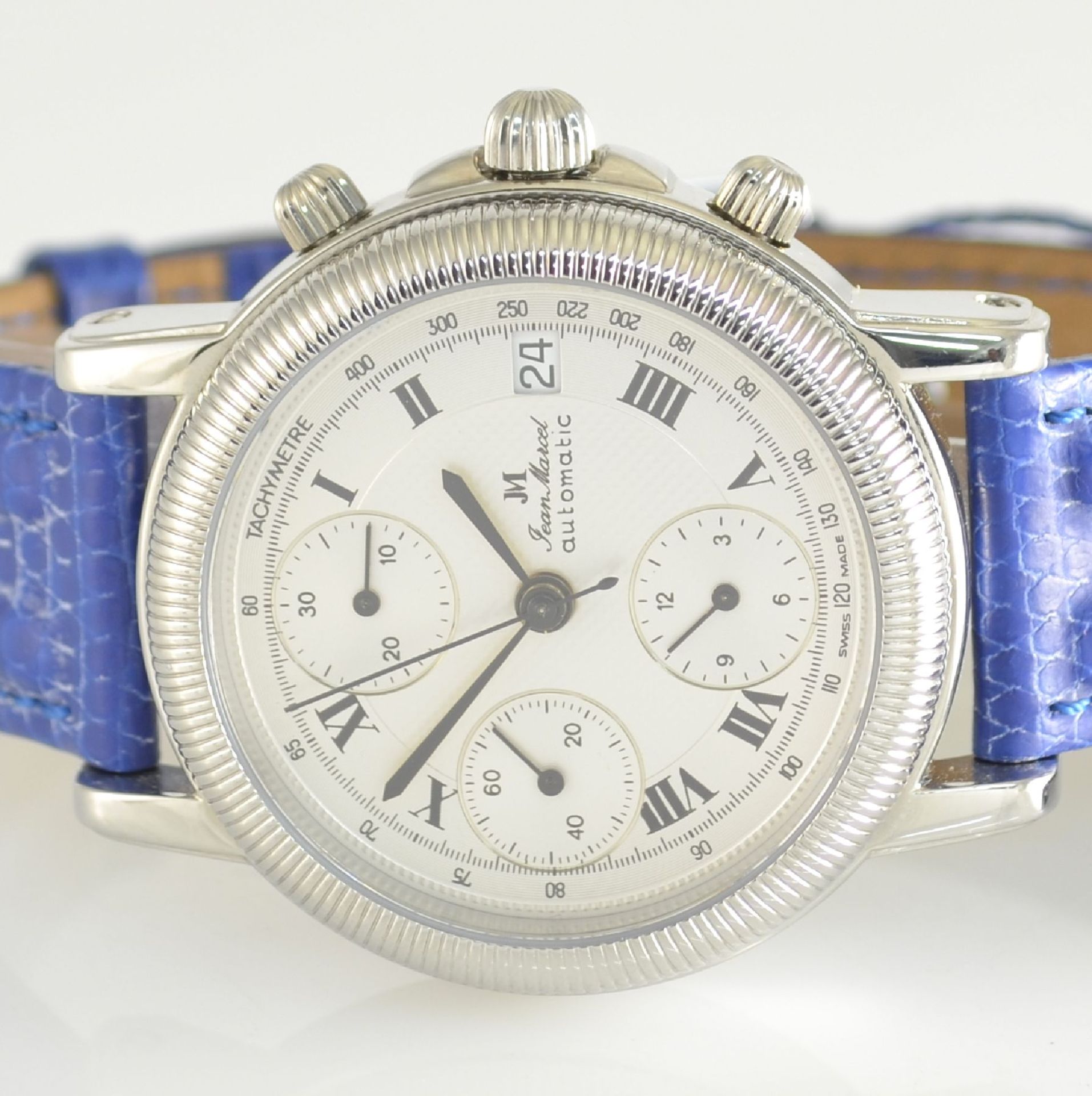 JEAN MARCEL Herrenarmbanduhr mit Chronograph, Schweiz um 2000, Automatik, Ref. 160.134, beids. - Bild 2 aus 7