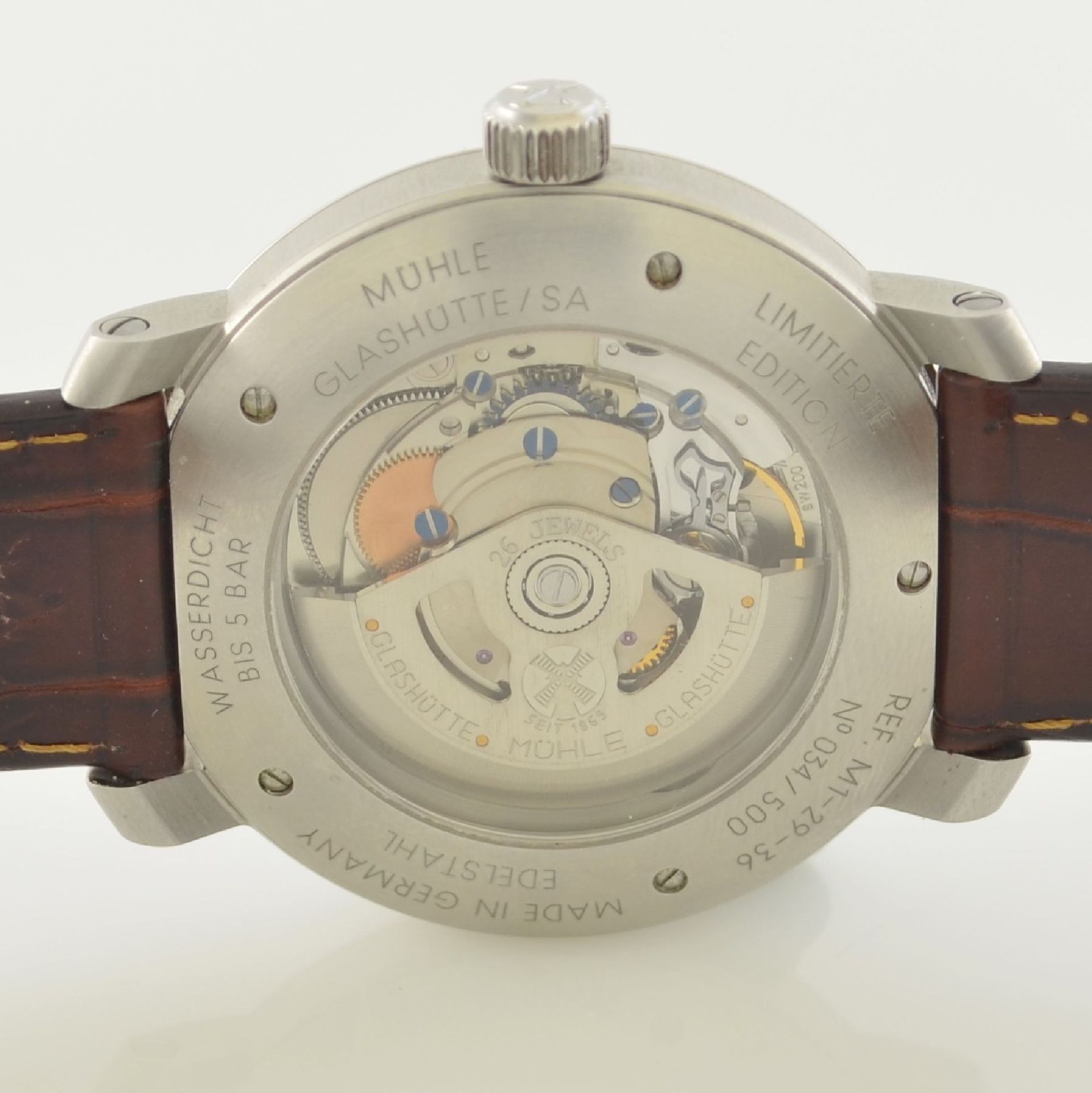 MÜHLE Glashütte/SA. Nautische Instrumente Chronometer Cap Polonio limitierte Herrenarmbanduhr, - Bild 6 aus 7