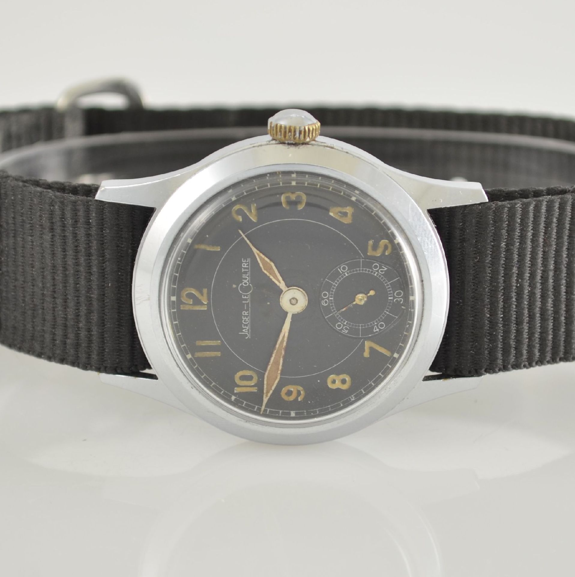 Jaeger-LeCoultre Armbanduhrwerk Kal. 463 im neutralem verchromten Gehäuse, Handaufzug, Schweiz um - Bild 2 aus 5