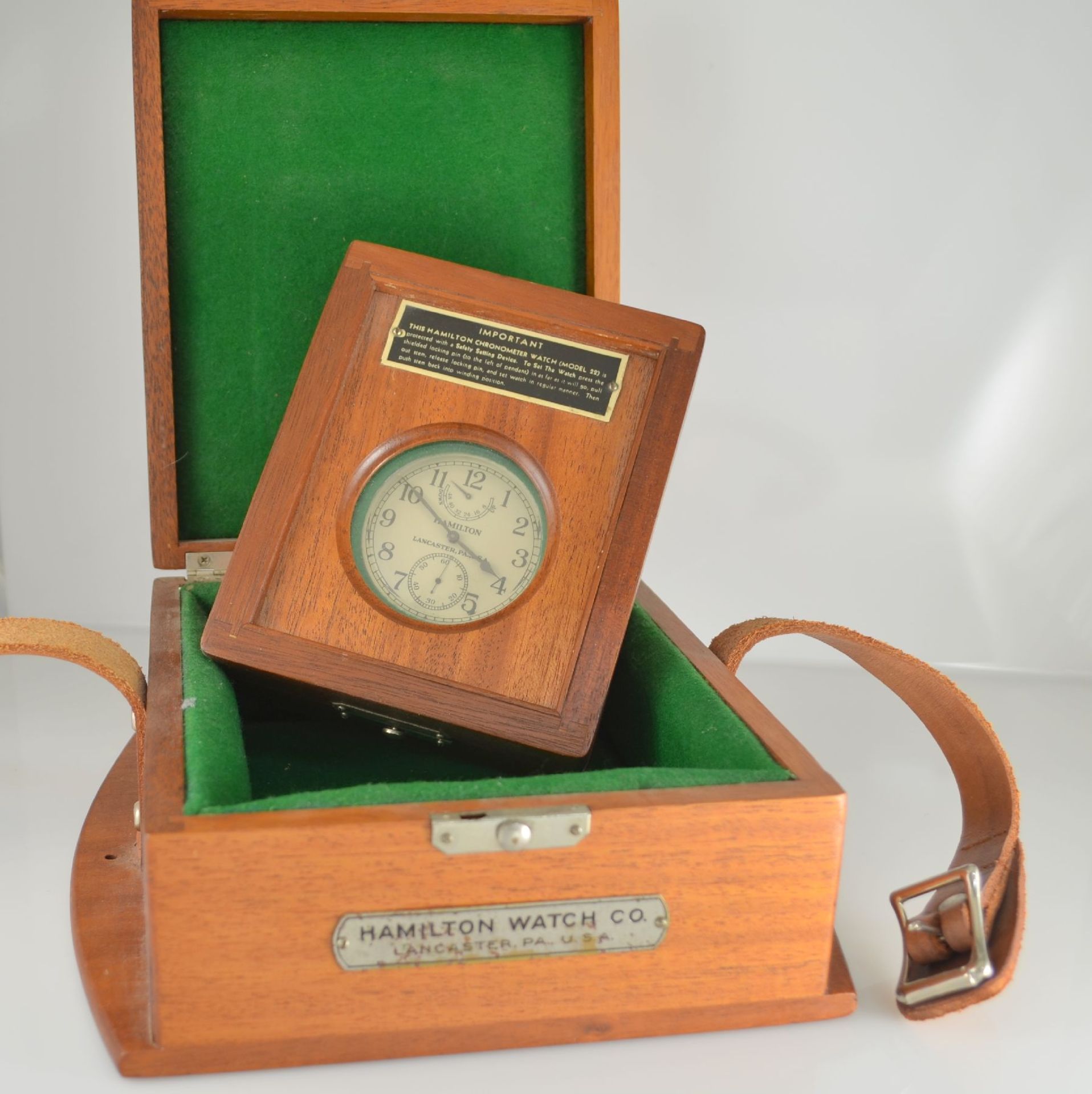 HAMILTON B-Uhr der US-NAVY mit original Holz Box und Transportkiste Modell 22, USA um 1943, matt - Bild 2 aus 11