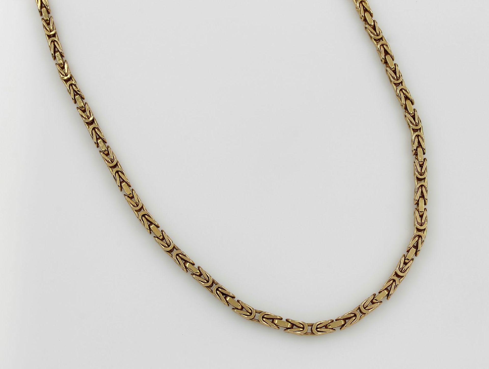 14 kt Gold Königscollier, ca. 33 g, GG 585/000, L. ca. 81.5 cm, Karabinerschließe14 kt gold royal