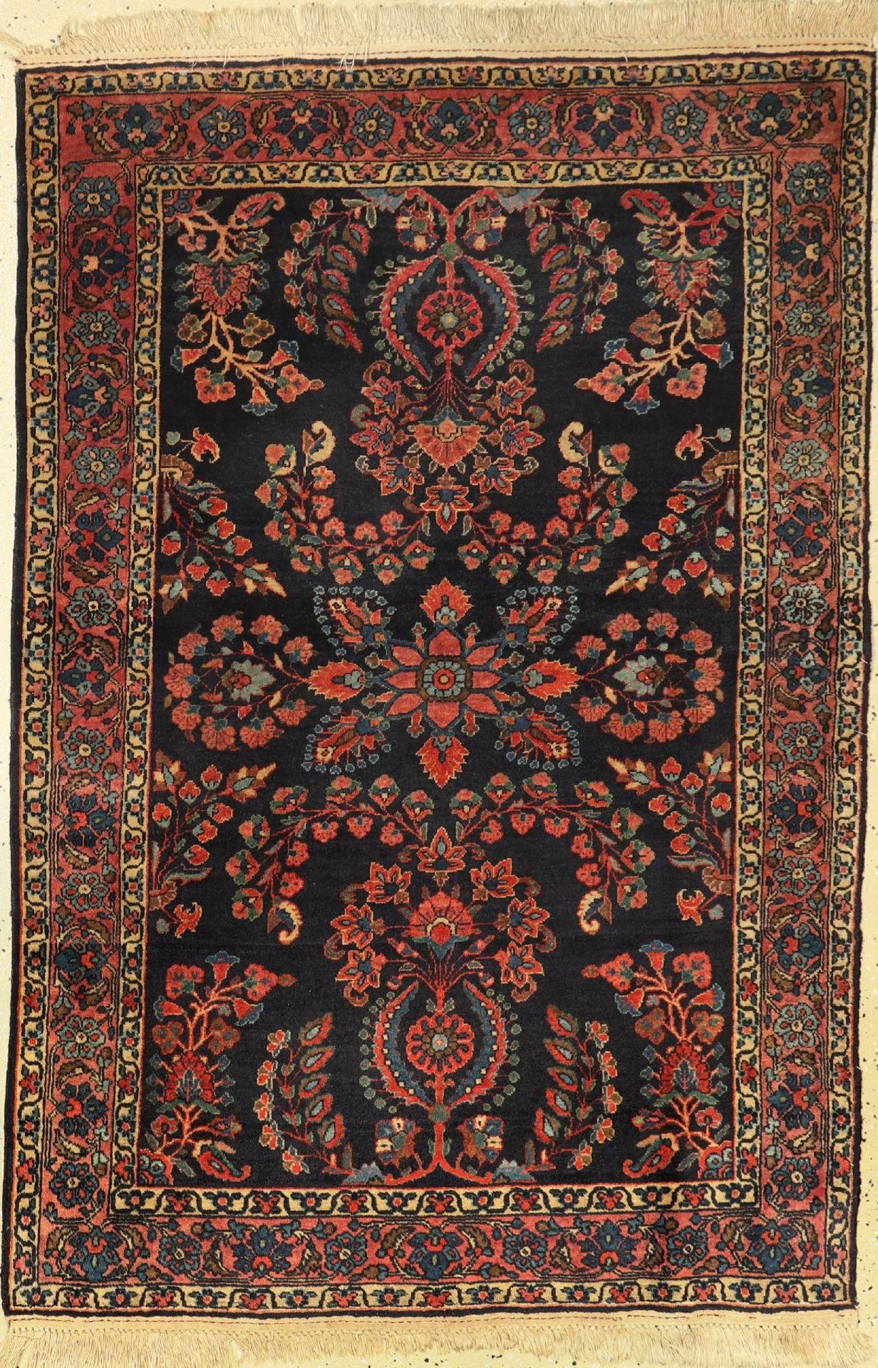 Re-Import Sarogh, Persien, um 1920, Wolle auf Baumwolle, ca. 147 x 100 cm, EHZ: 2-3US Saruk Rug,